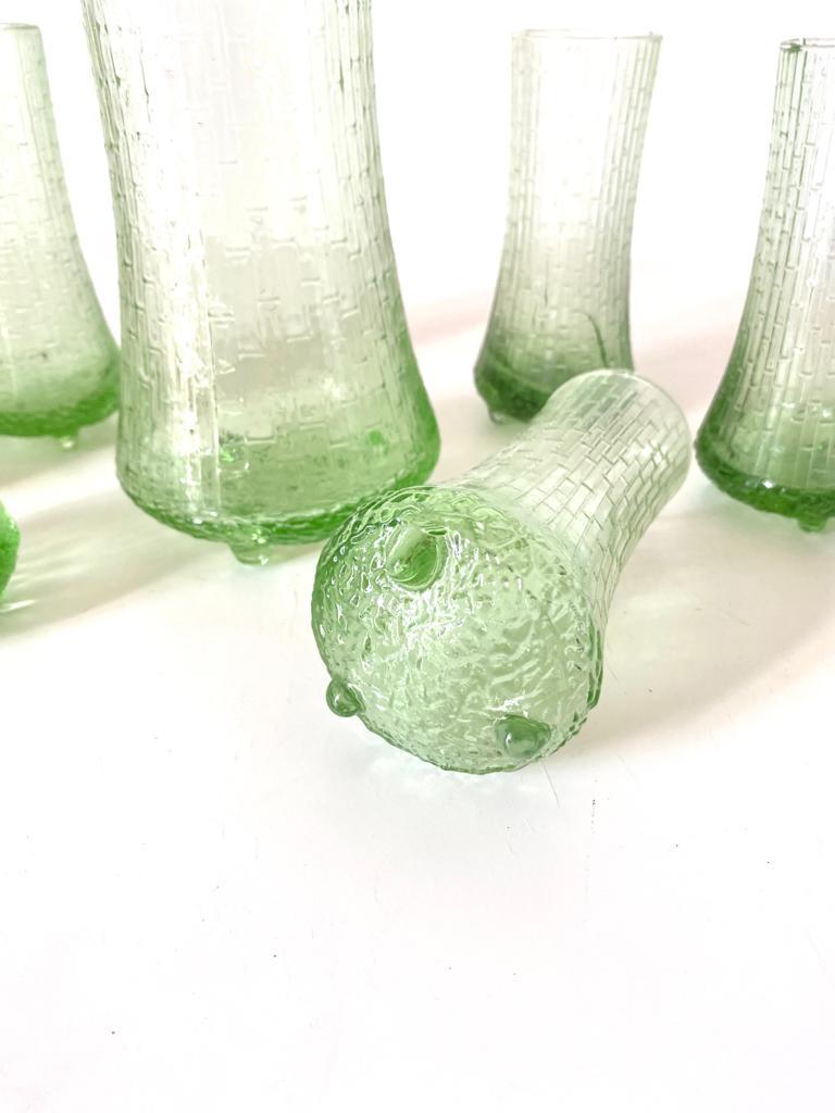 20th Century Vintage Green Glass Cocktail Set, Italy 1960s For Sale