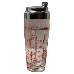 Shakers à cocktail vintage en verre et métal Italie, 1960s