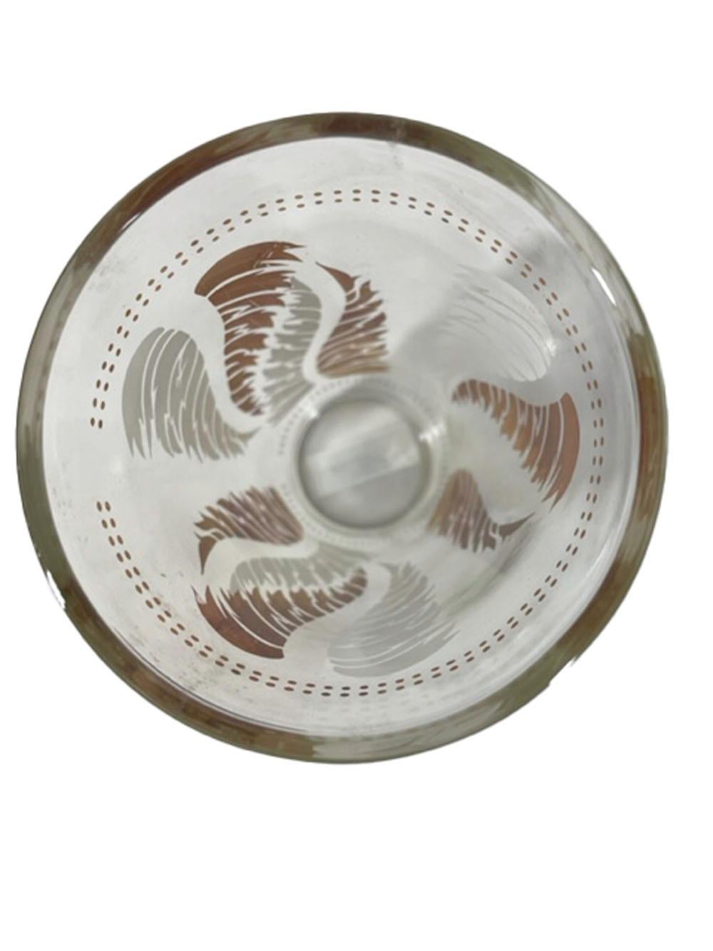 Cocktailshaker-Set mit weißem und Blattgold-Motiv, signiert Lex Kuznak, Vintage (20. Jahrhundert) im Angebot