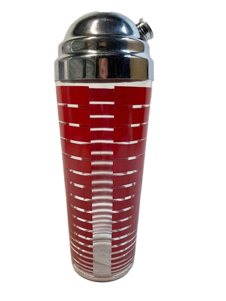 Vintage Cocktail Shaker with Red Bar Decoration For at 1stDibs | nespresso shaker, shaker