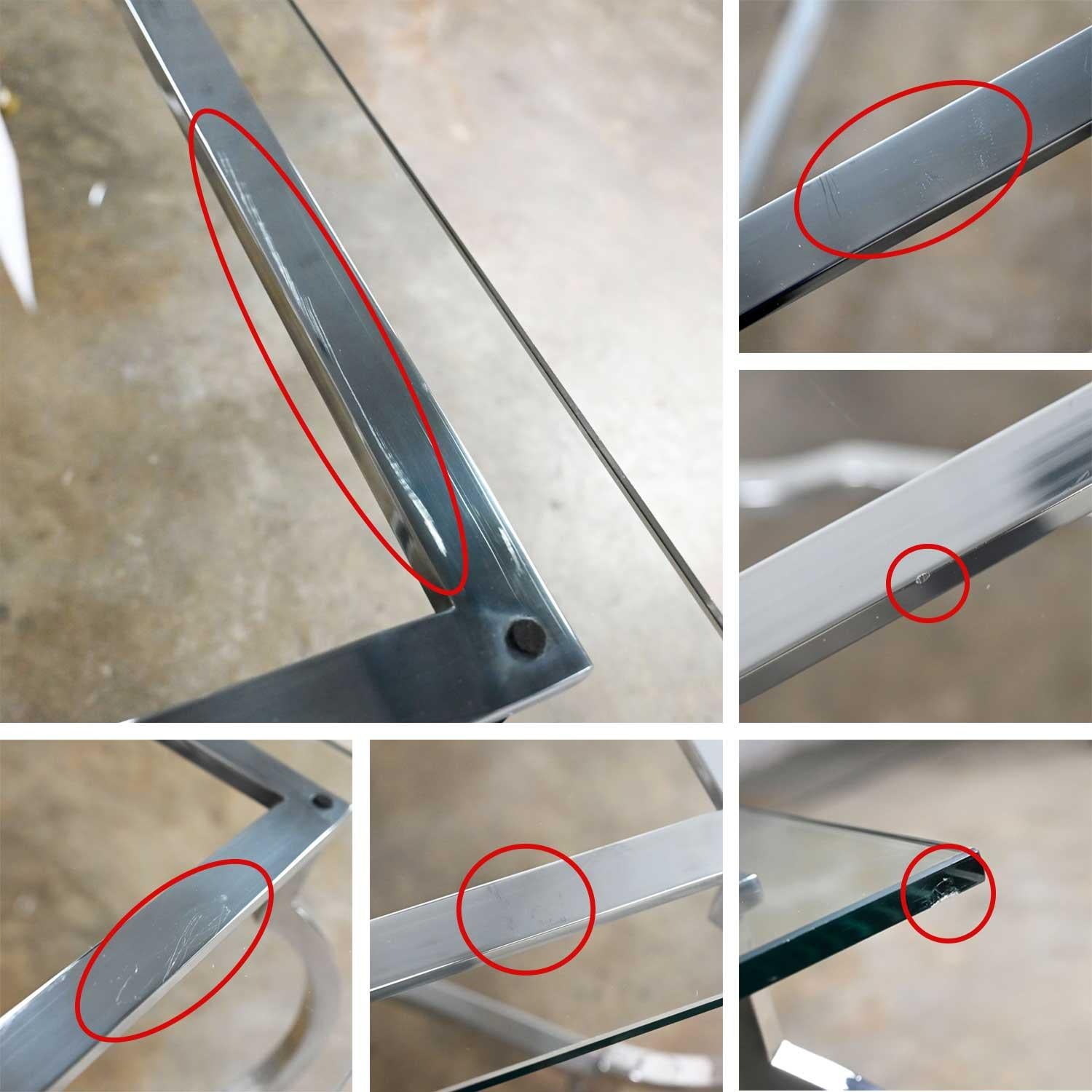 Vintage Cocktail Tables Base de Aluminio Pulido y Pies de Pezuña de Latón Estilo La Barge en venta 2