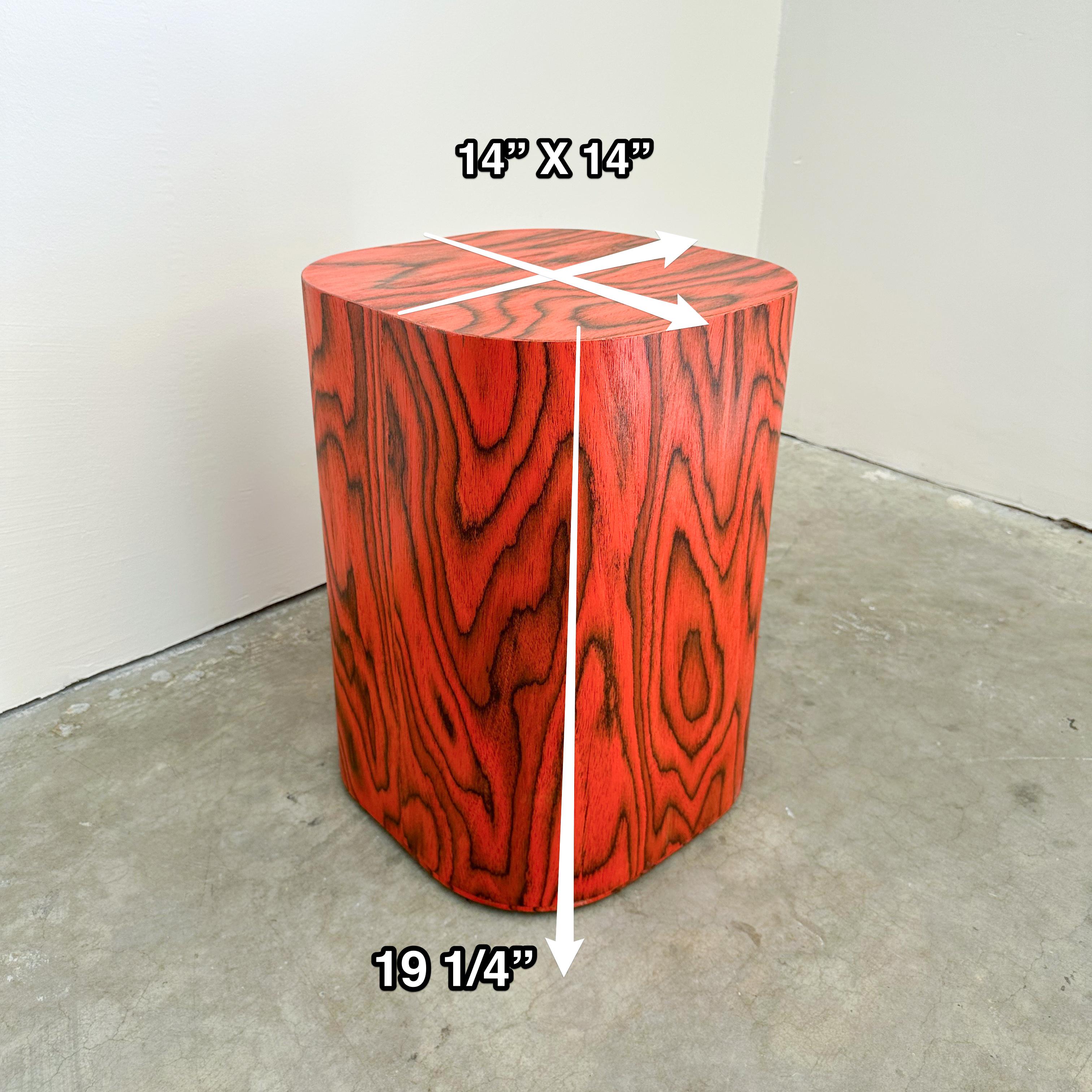 Vintage Cocktail Table With Ettore Sottsass Red Veneer Side Table Postmodern 80s For Sale 4