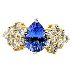 Bague Vintage Cocktail Tanzanite 
Diamant en 18k