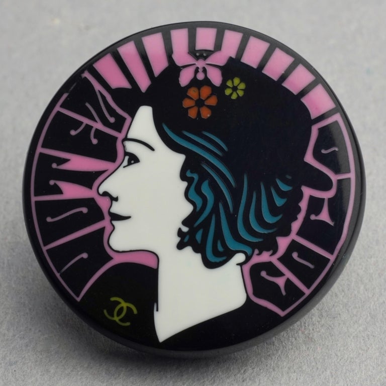 Vintage COCO CHANEL MADEMOISELLE Profile Pin Brooch at 1stDibs