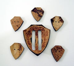 Vintage Coconut Belt Buckle & Button Set