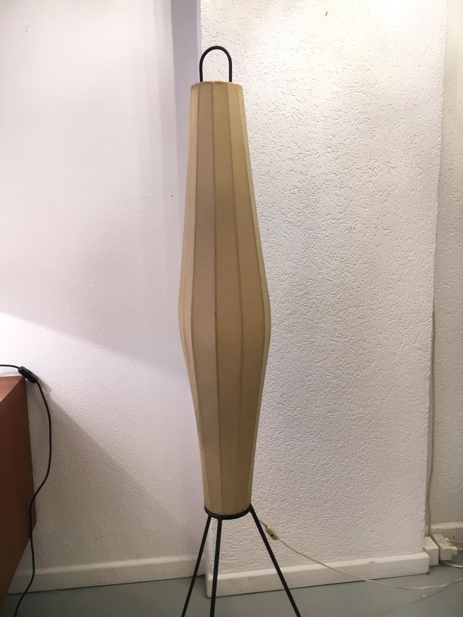 Vintage tripod cocoon floor lamp 