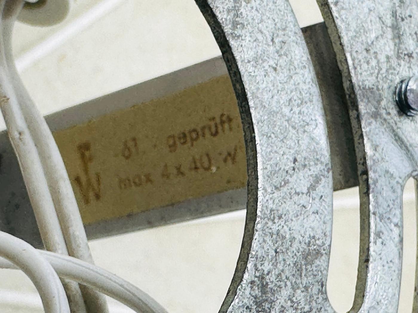 Vintage Cocoon Flush Mount Ceiling Light Marked FW Gepruft 8