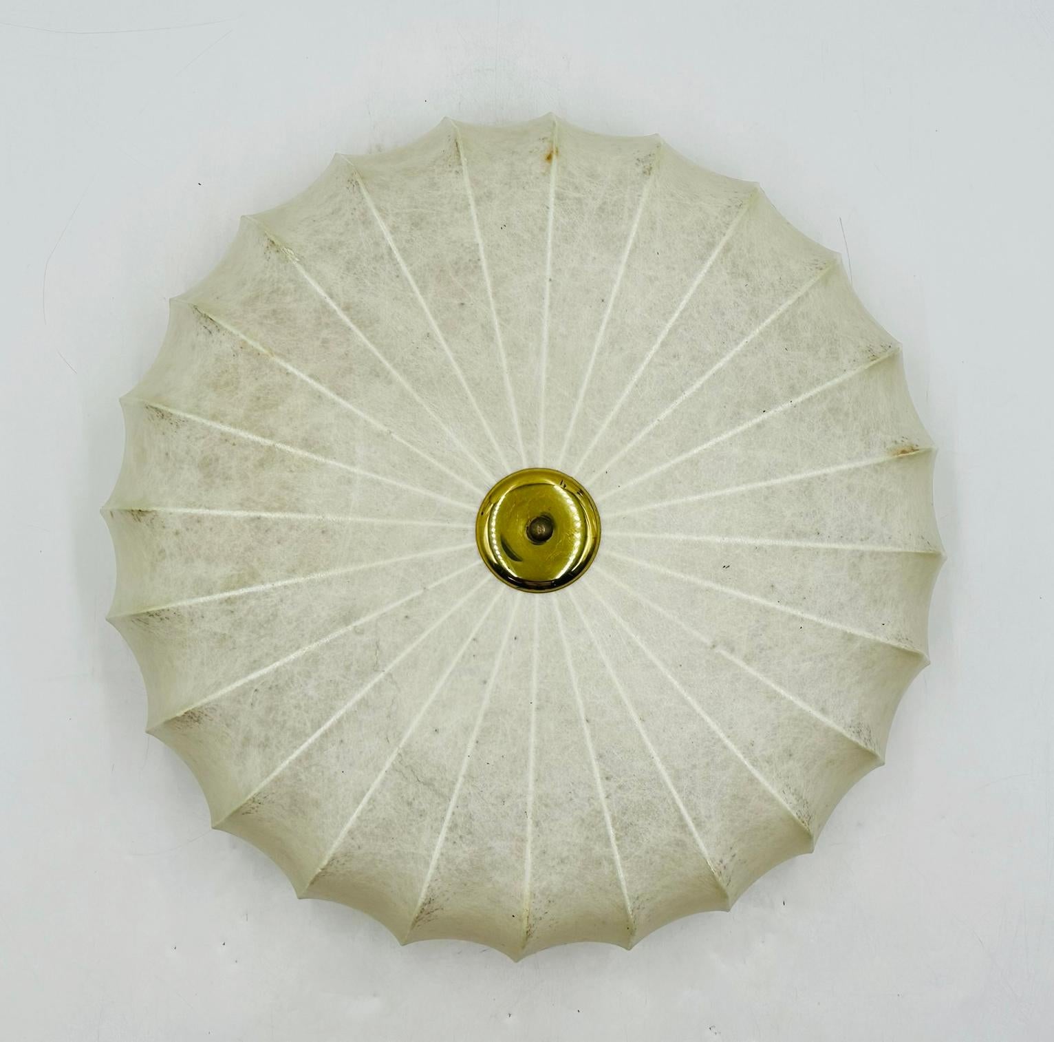 Mid-Century Modern Vintage Cocoon Flush Mount Ceiling Light Marked FW Gepruft
