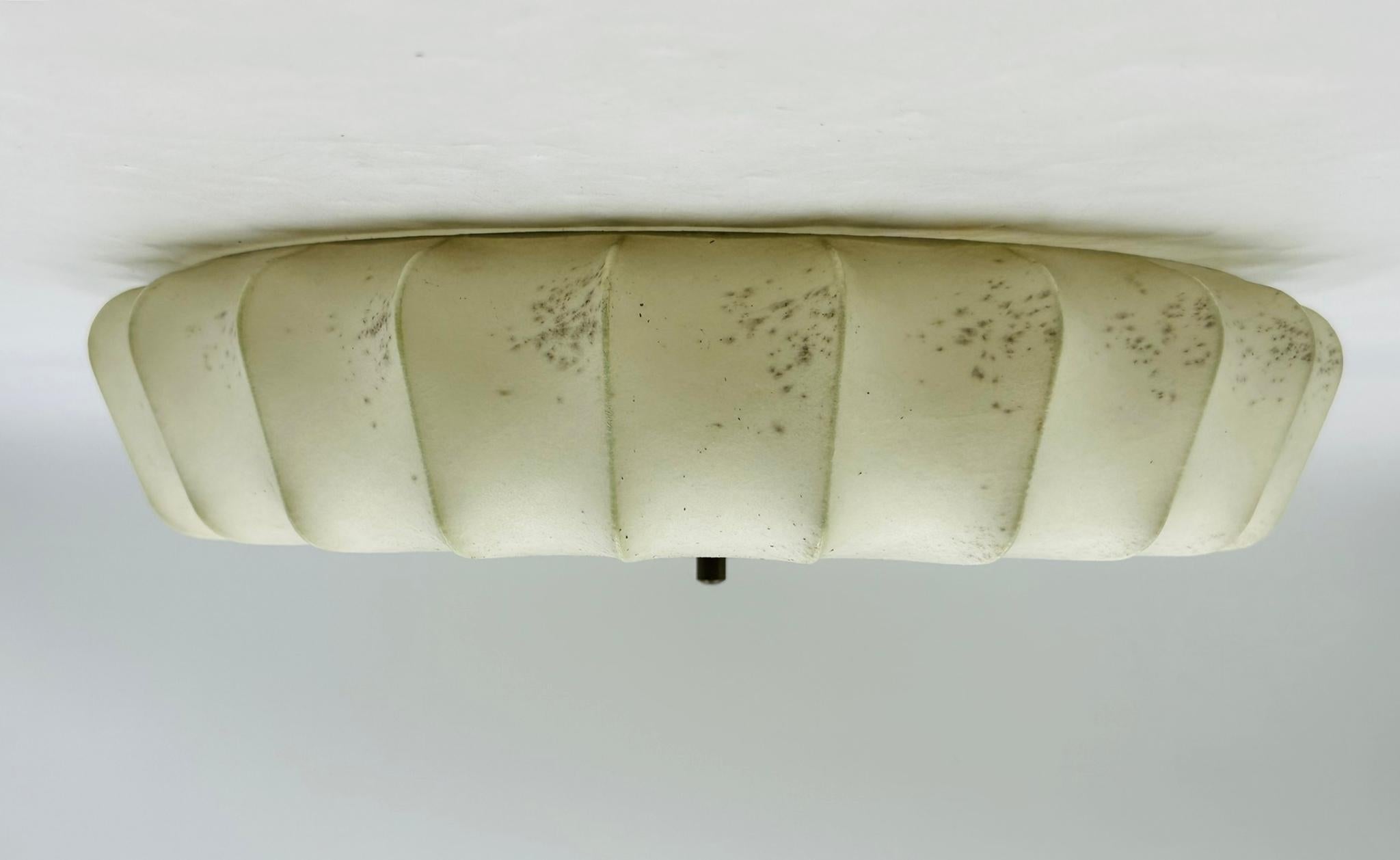 European Vintage Cocoon Flush Mount Ceiling Light Marked FW Gepruft