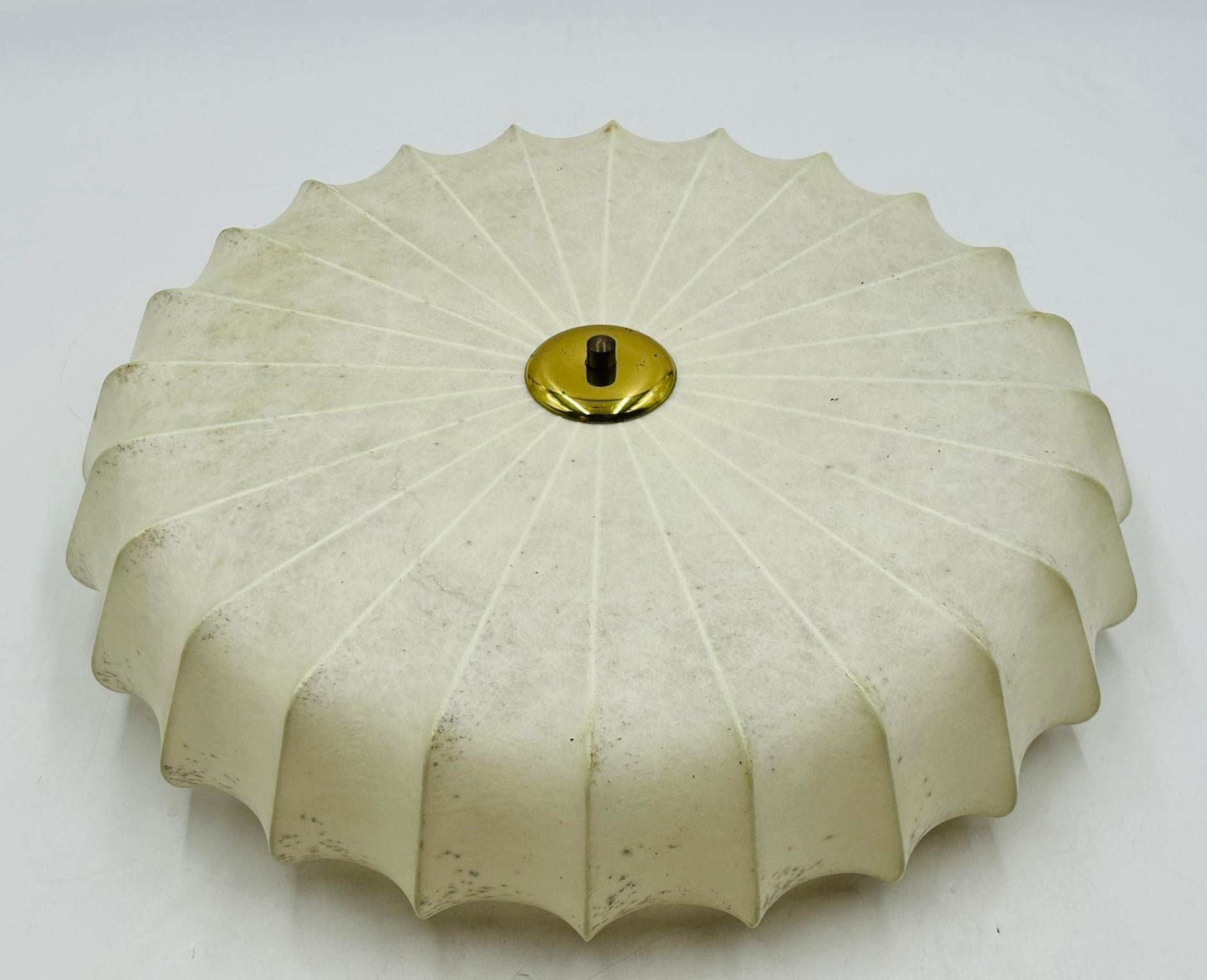 Mid-20th Century Vintage Cocoon Flush Mount Ceiling Light Marked FW Gepruft