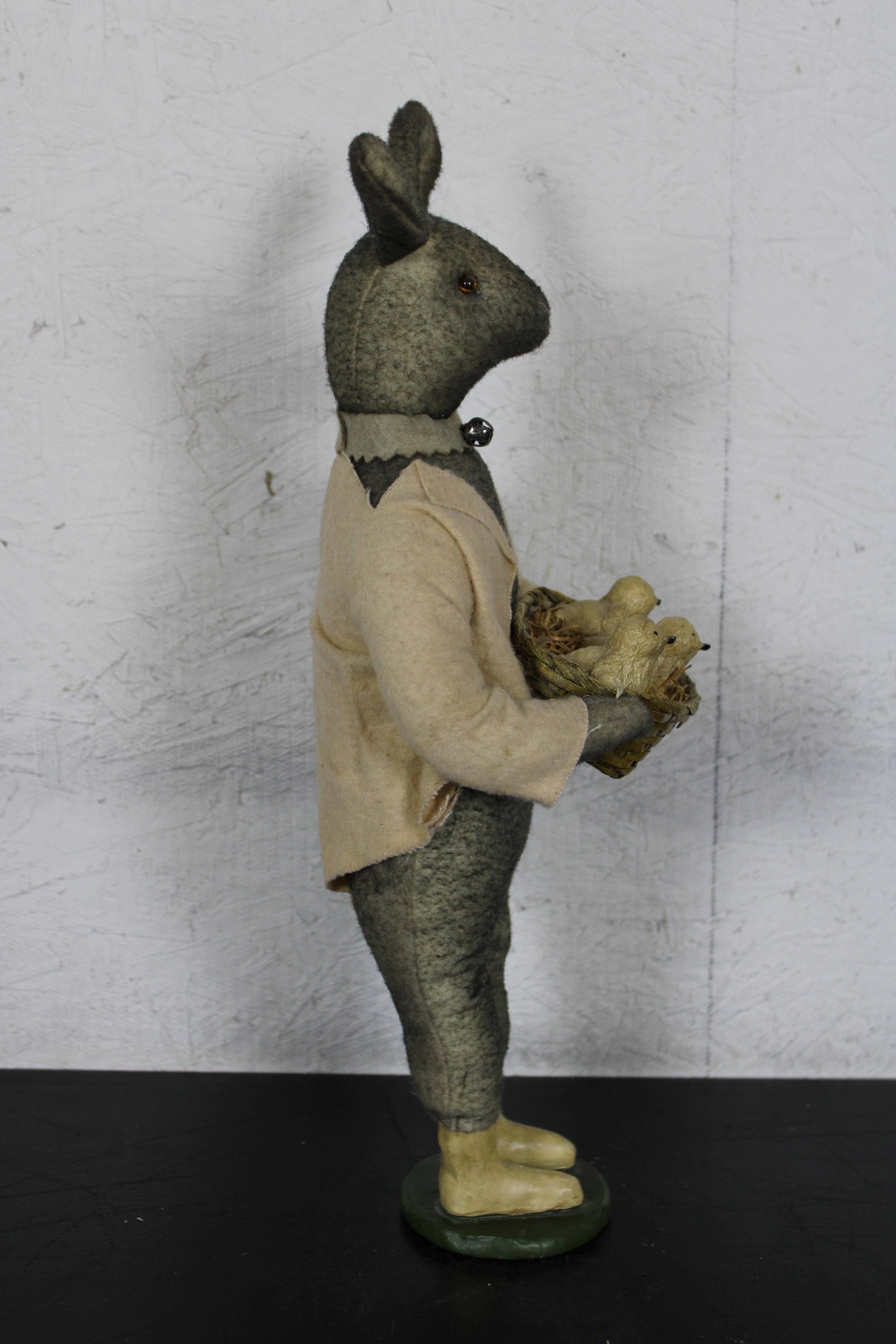 Folk Art Vintage Cody Foster Rabbit Easter Bunny Doll Figurine ESC Trading Company