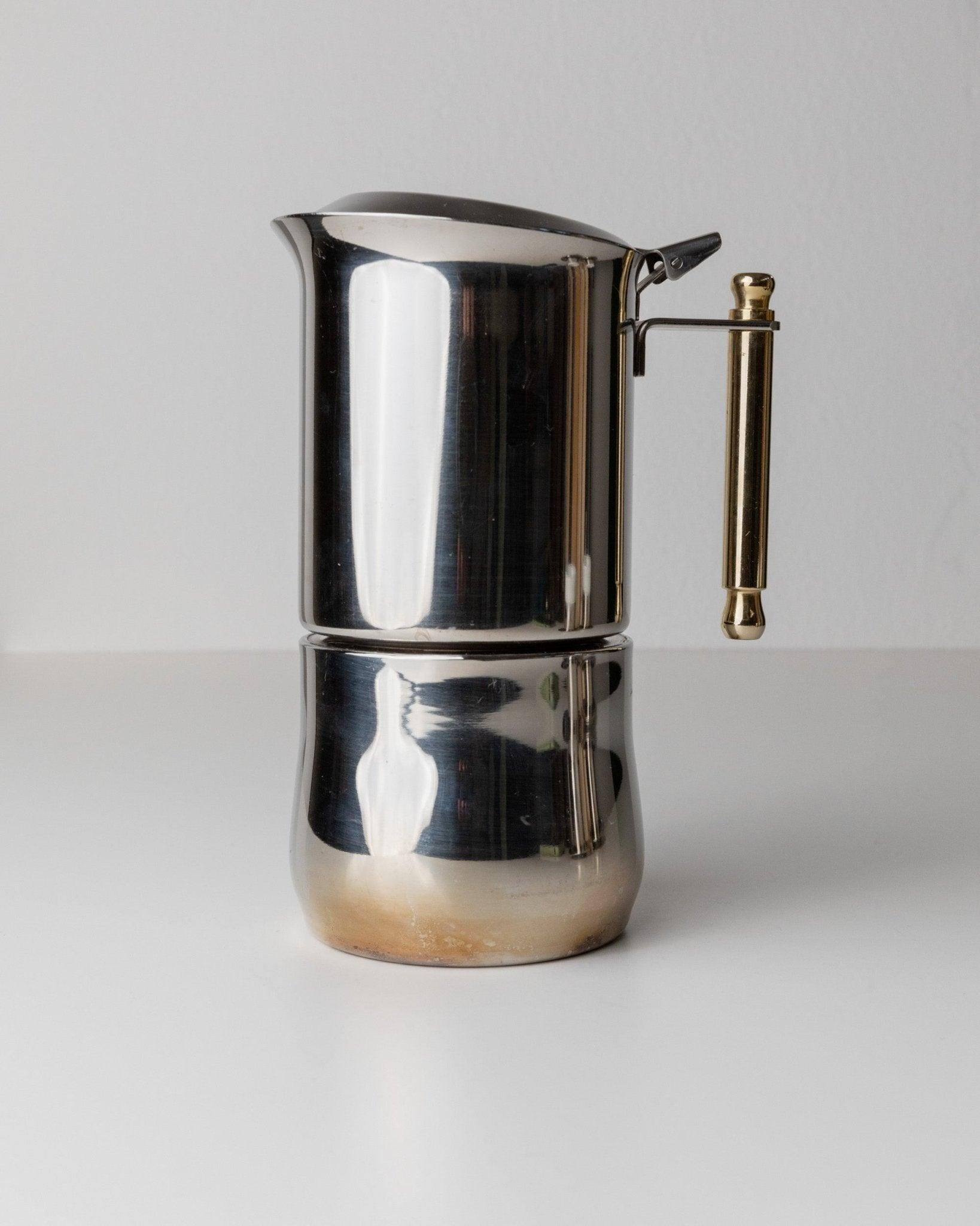 Vintage By IMCO Kaffeeset - 2 Tassen, Untertassen, 1 Mokkakanne, goldene Details, 1980er im Angebot 1