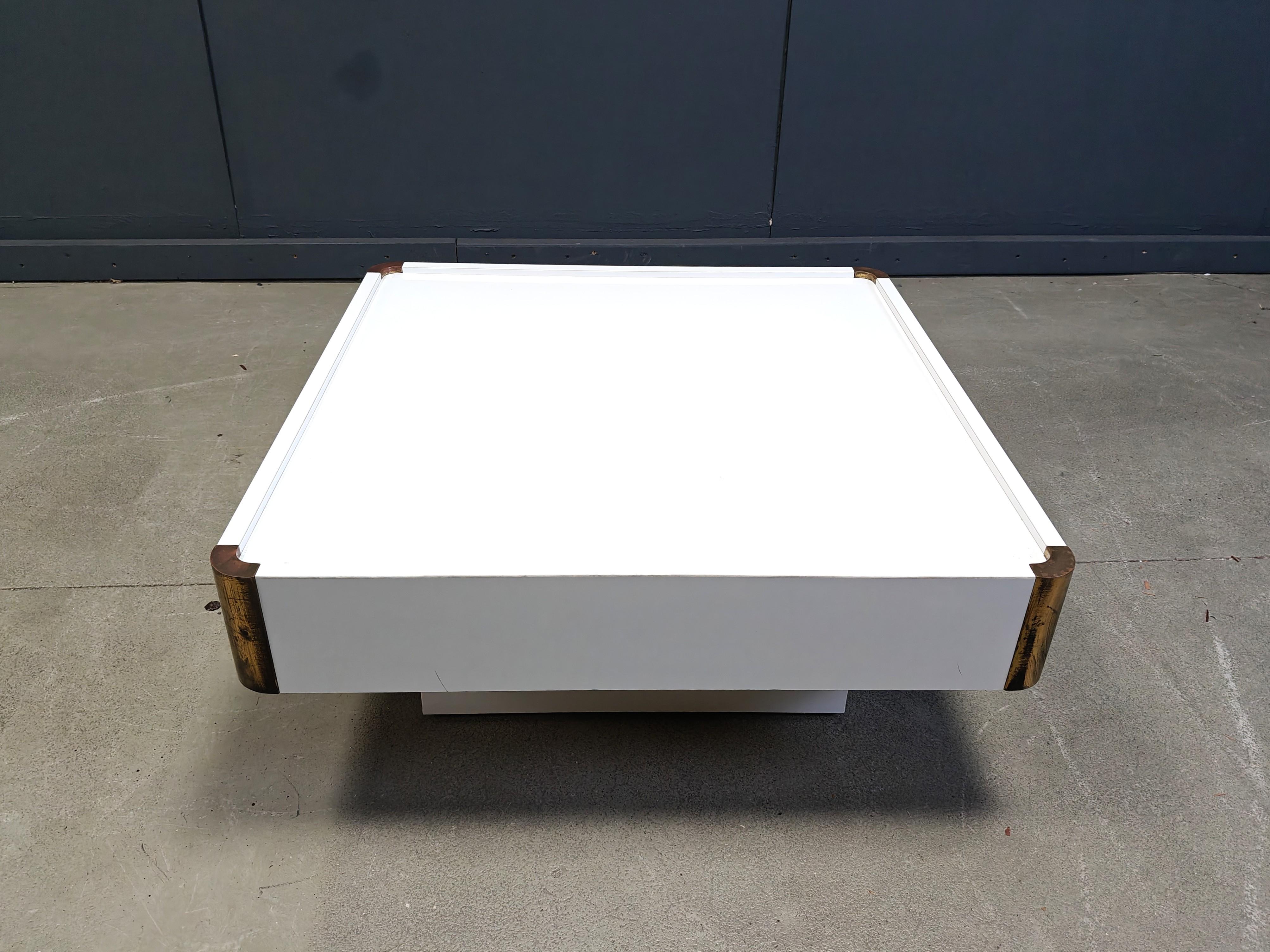 Vintage coffee table attributed to Willy Rizzo, 1970s For Sale 5