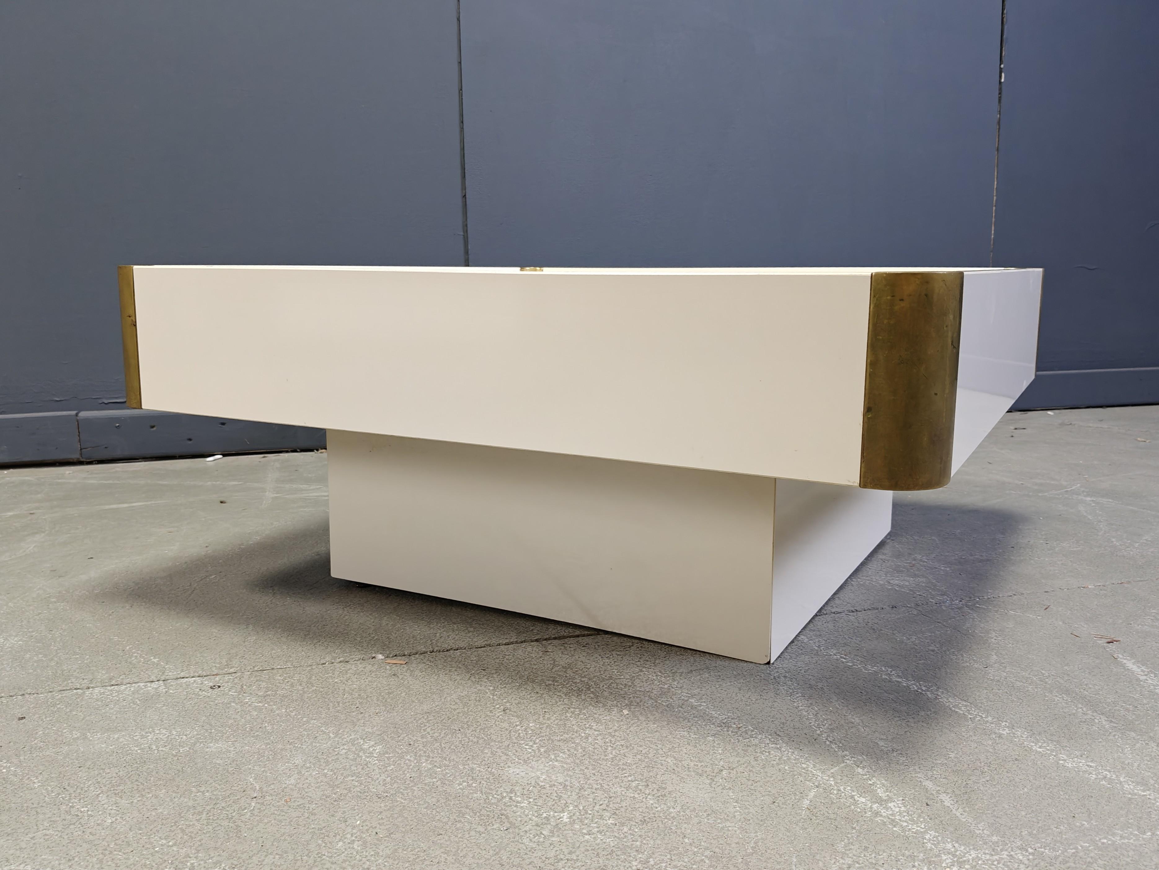 Fin du 20e siècle Table basse vintage attribuée à Willy Rizzo, 1970 en vente