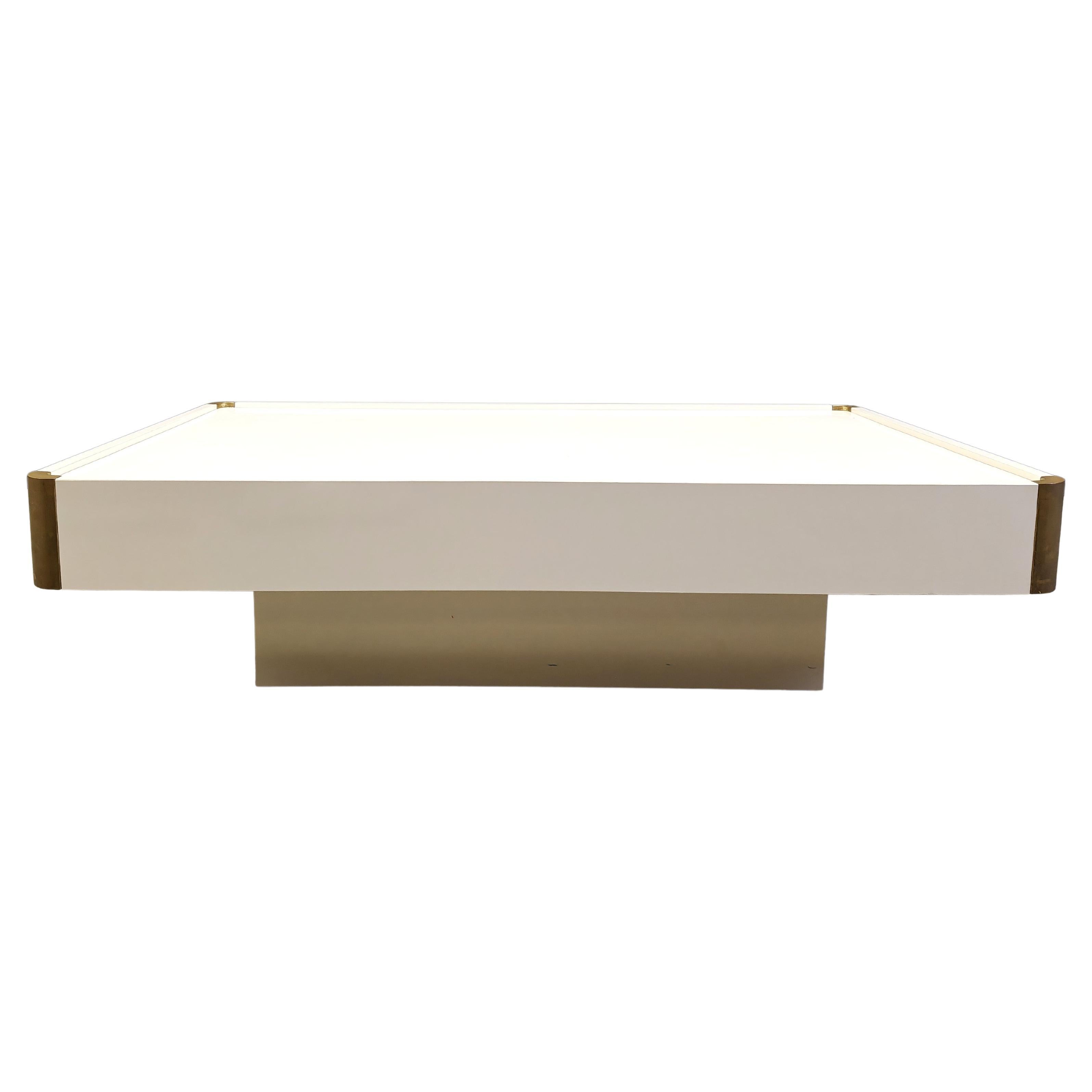 Table basse vintage attribuée à Willy Rizzo, 1970