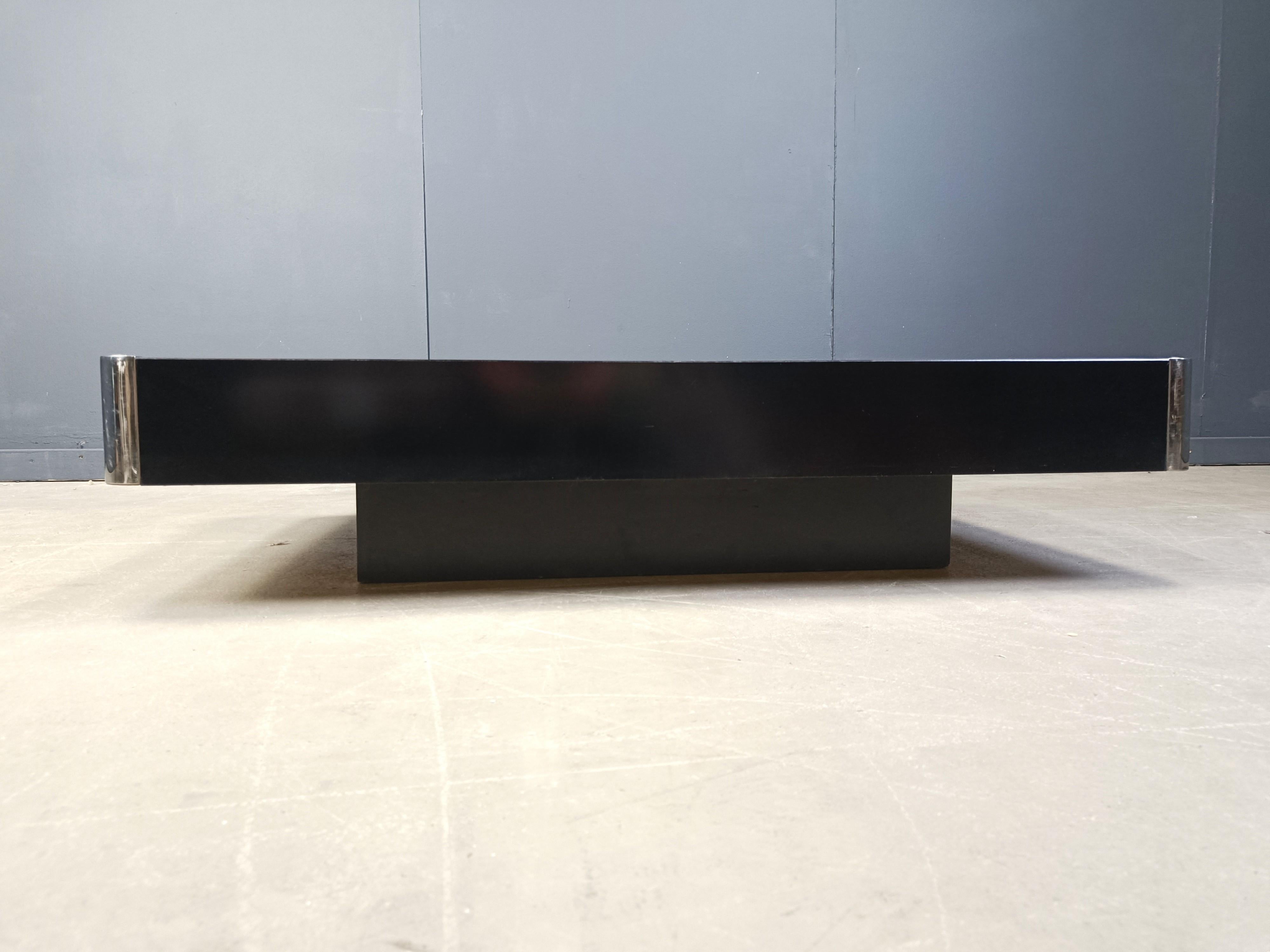 Chrome Table basse vintage attribuée à Willy Rizzo pour Mario Sabot, années 1970 en vente