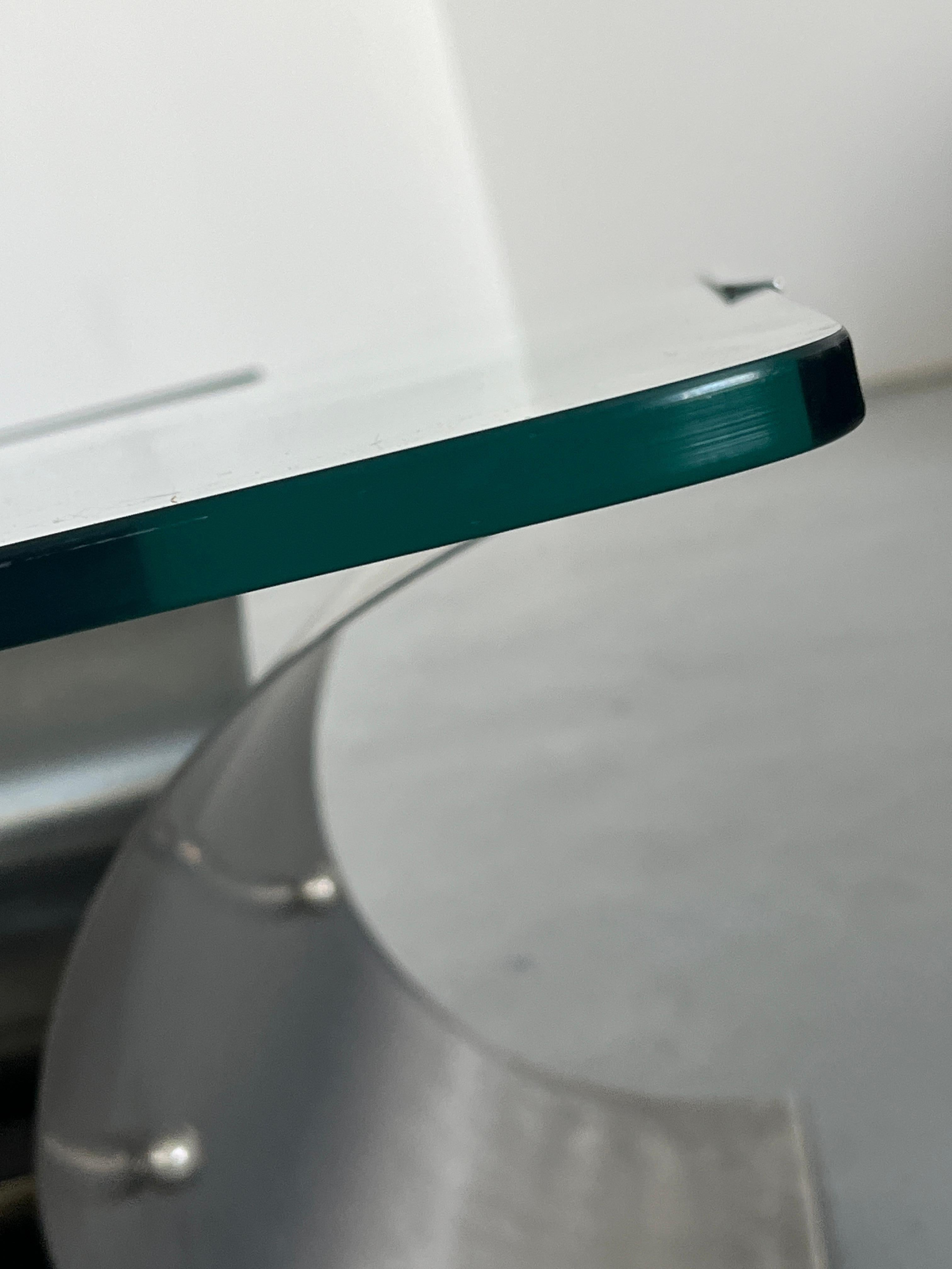 Table basse vintage par Francois Monnet pour Kappa, acier brossé courbé, 1970 en vente 2