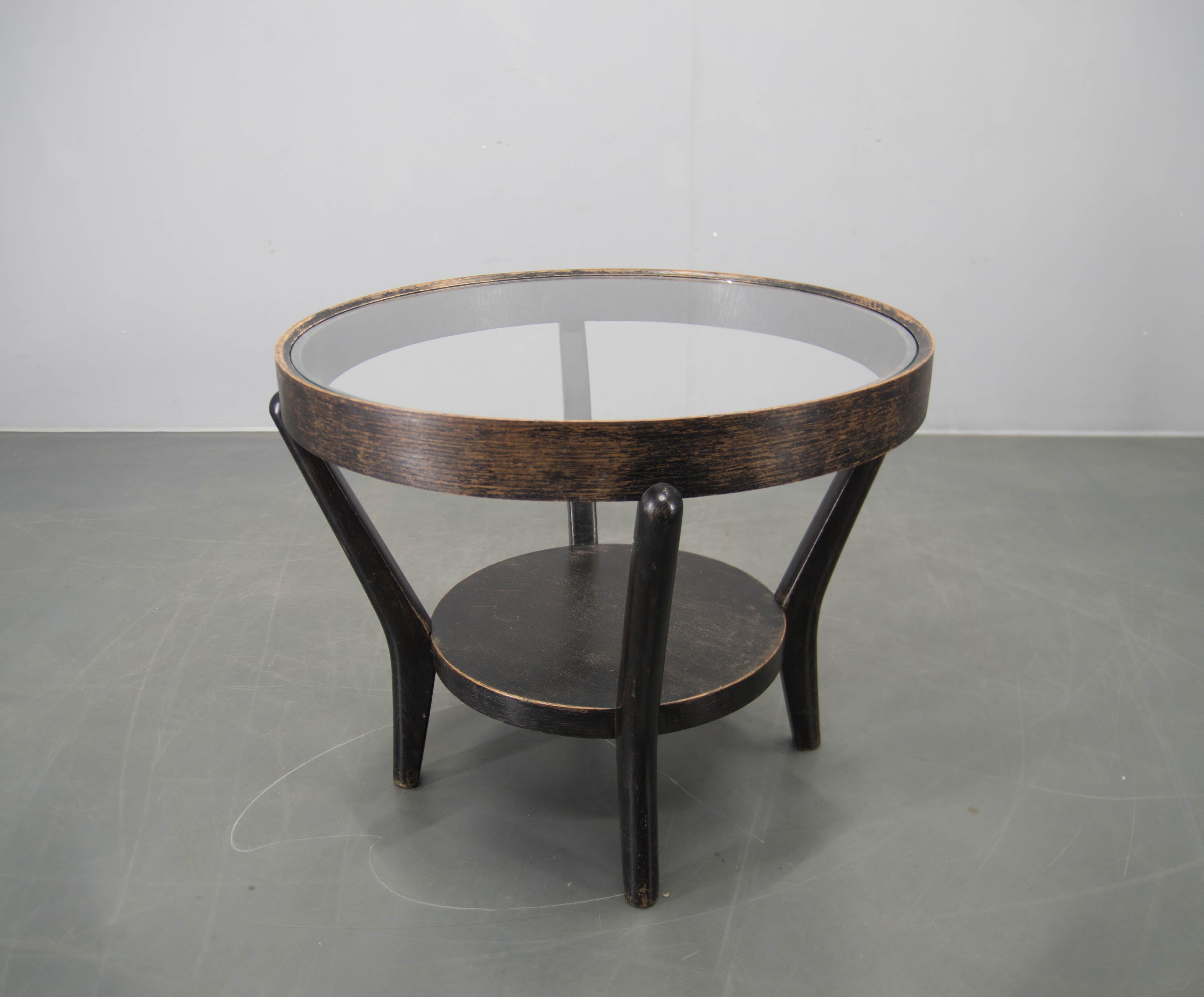 Mid-Century Modern Vintage Coffee Table by Karel Koželka and Antonín Kropáček, 1940s en vente