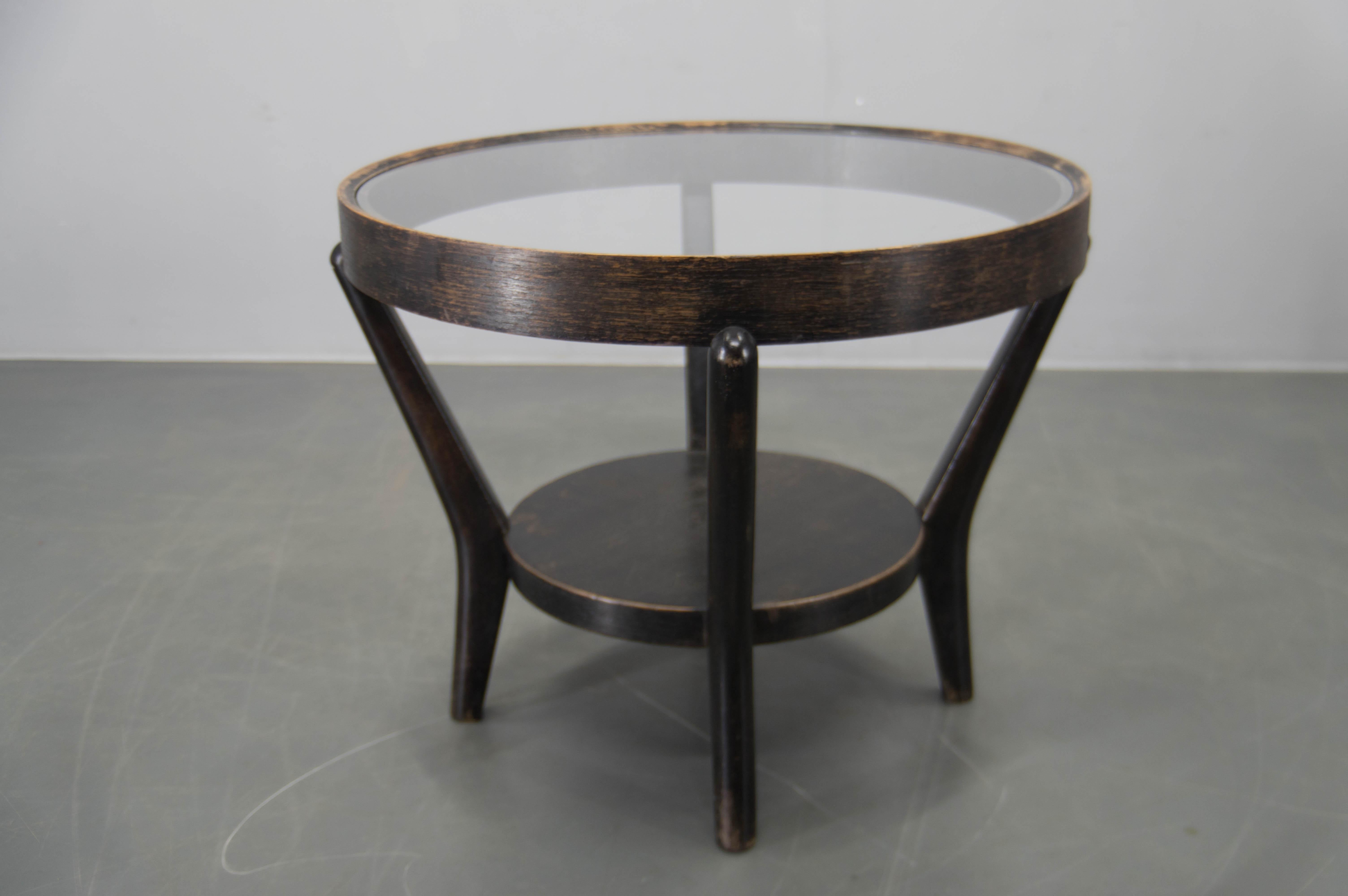 Verre Vintage Coffee Table by Karel Koželka and Antonín Kropáček, 1940s en vente