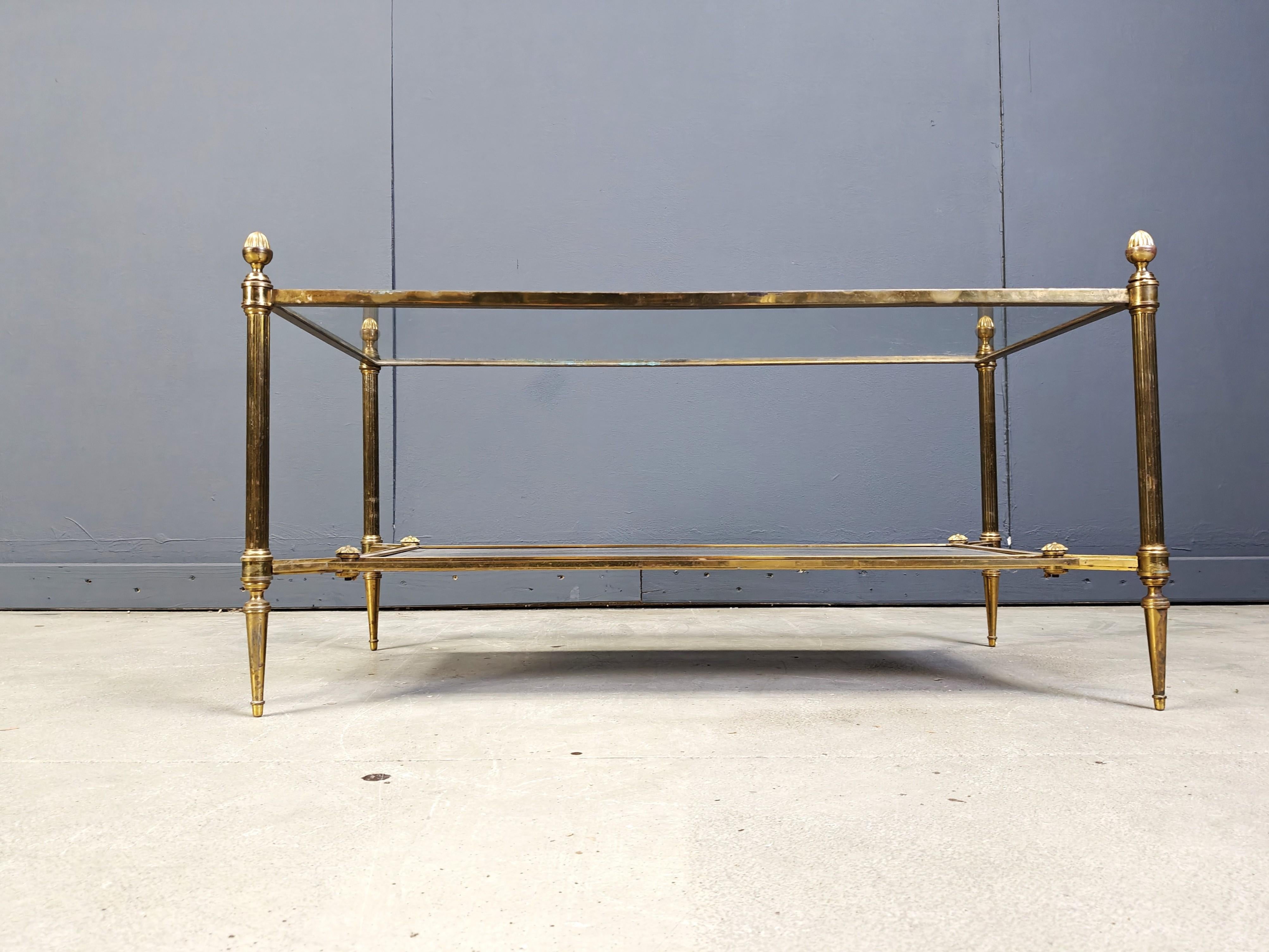 Vintage Couchtisch von Maison jansen, 1960er Jahre (Messing) im Angebot
