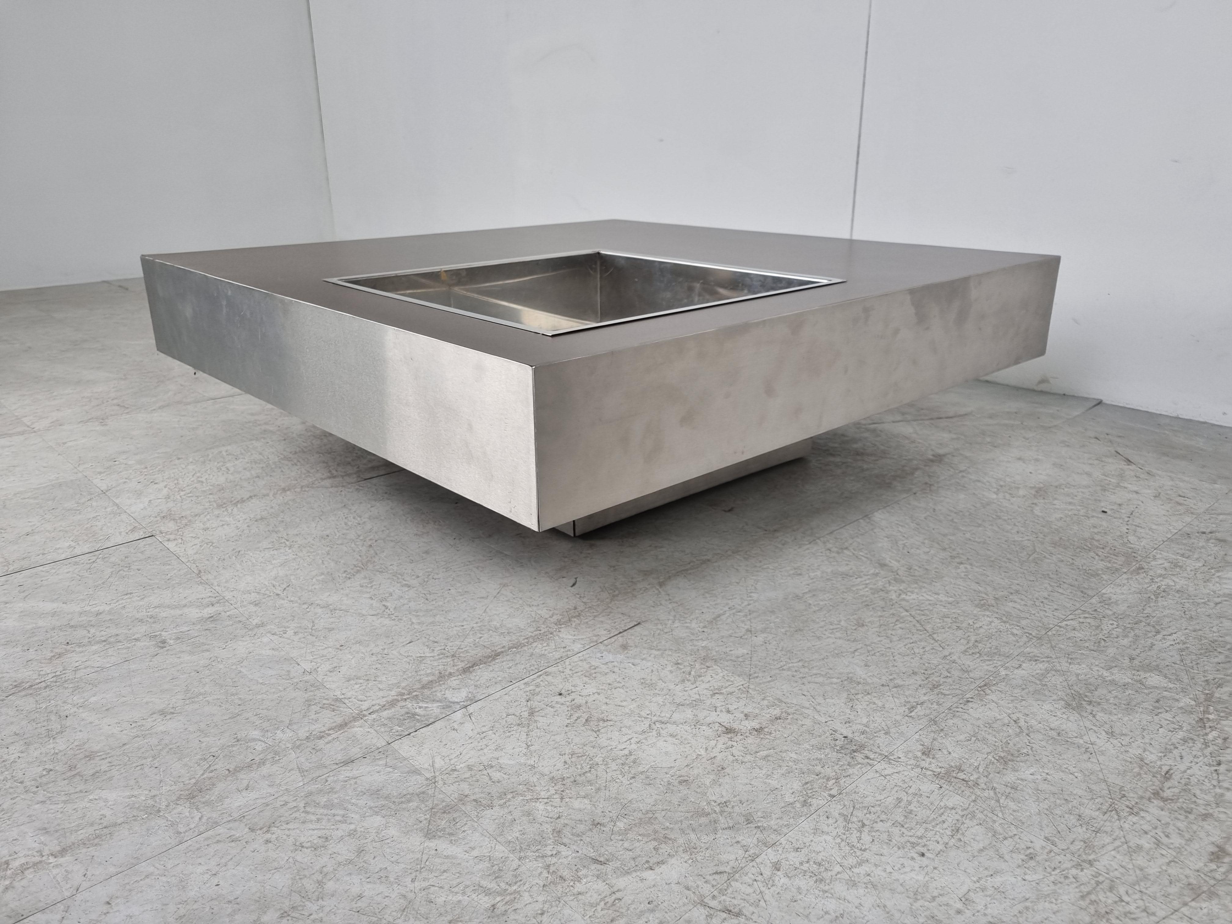 Aluminum Vintage coffee table by Mario Sabot, 1970s