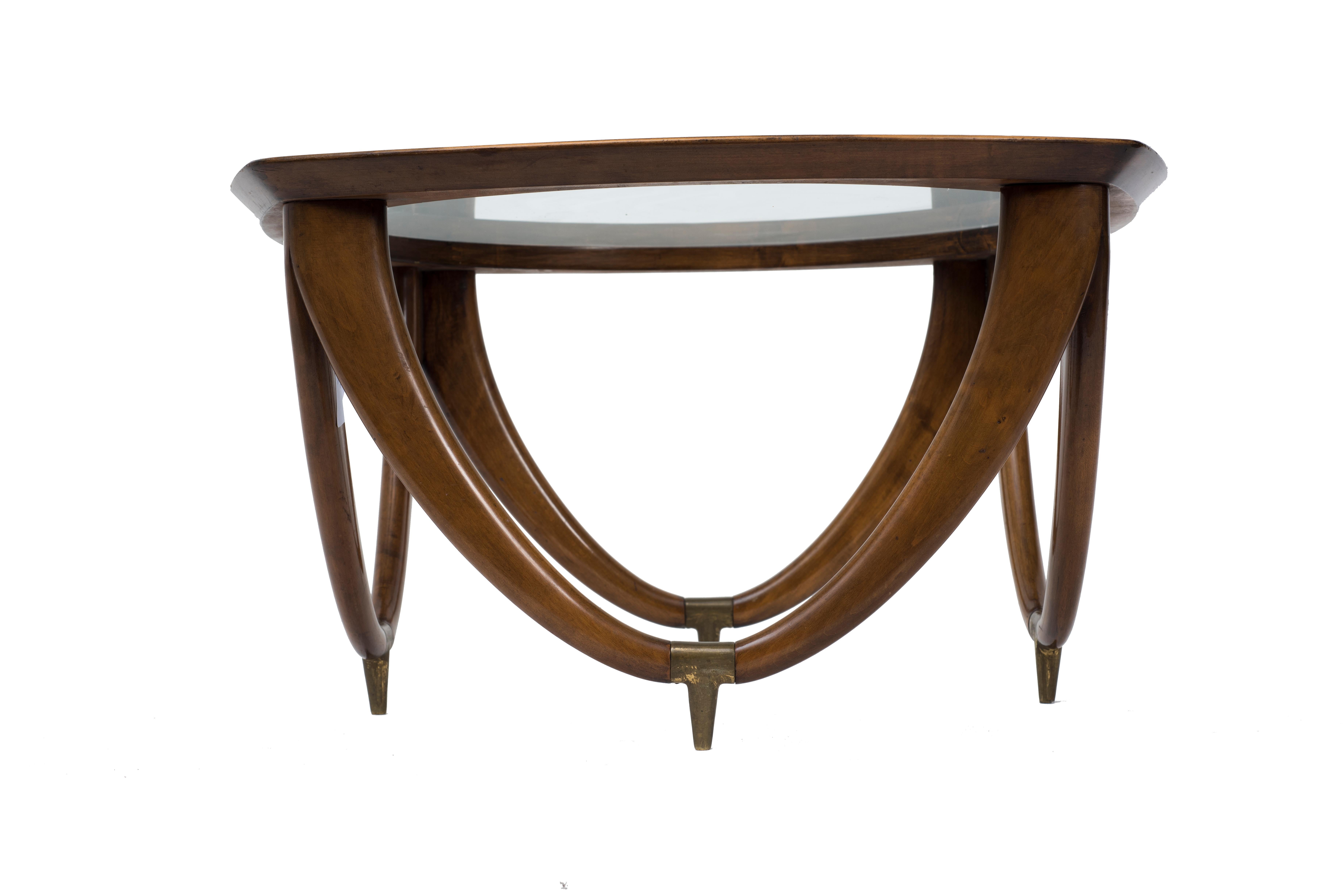 Vintage Coffee Table by Melchiorre Bega, Italian Production, circa 1950 In Good Condition In Roma, IT