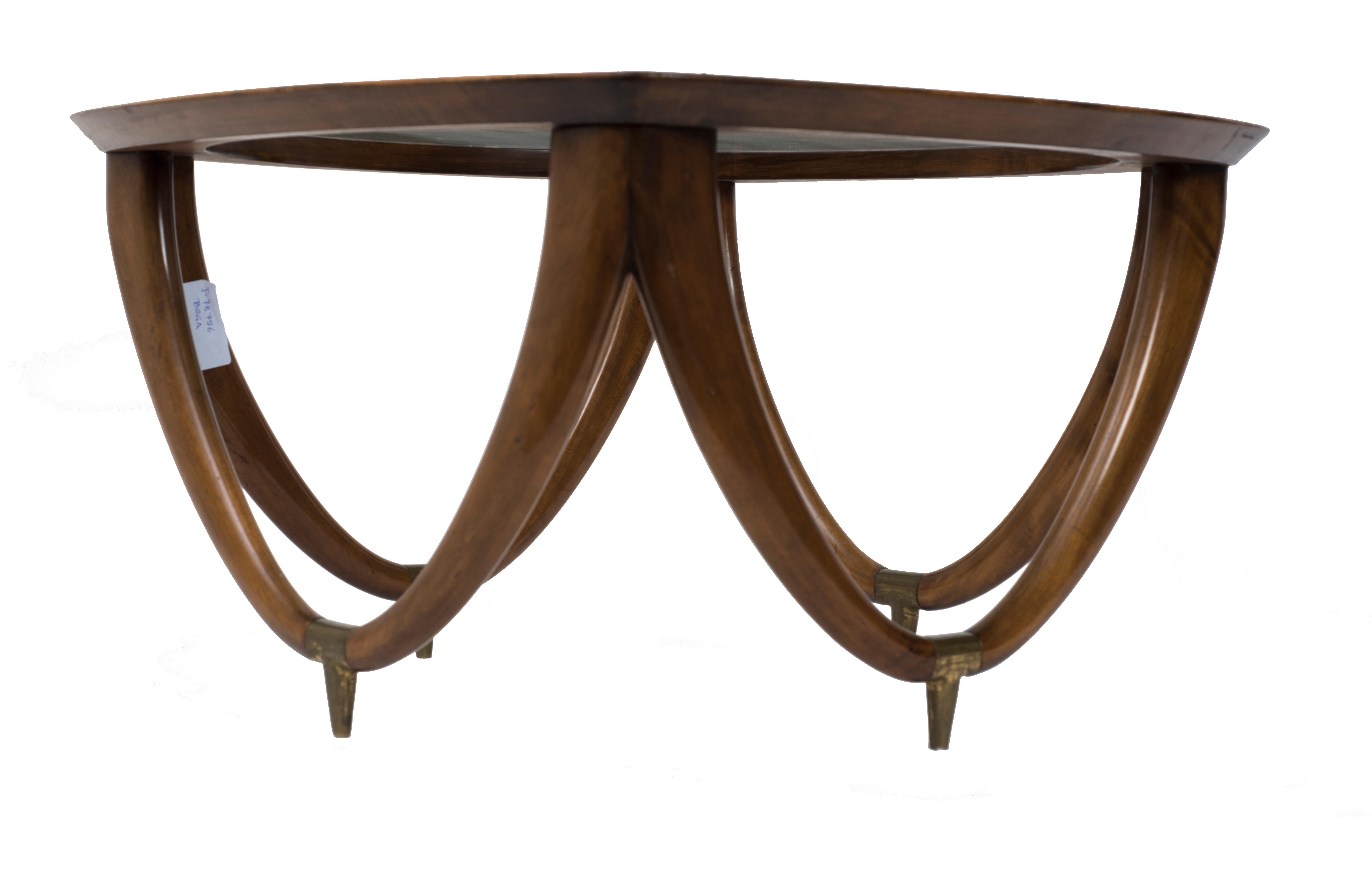 Mid-20th Century Vintage Coffee Table by Melchiorre Bega, Italian Production, circa 1950