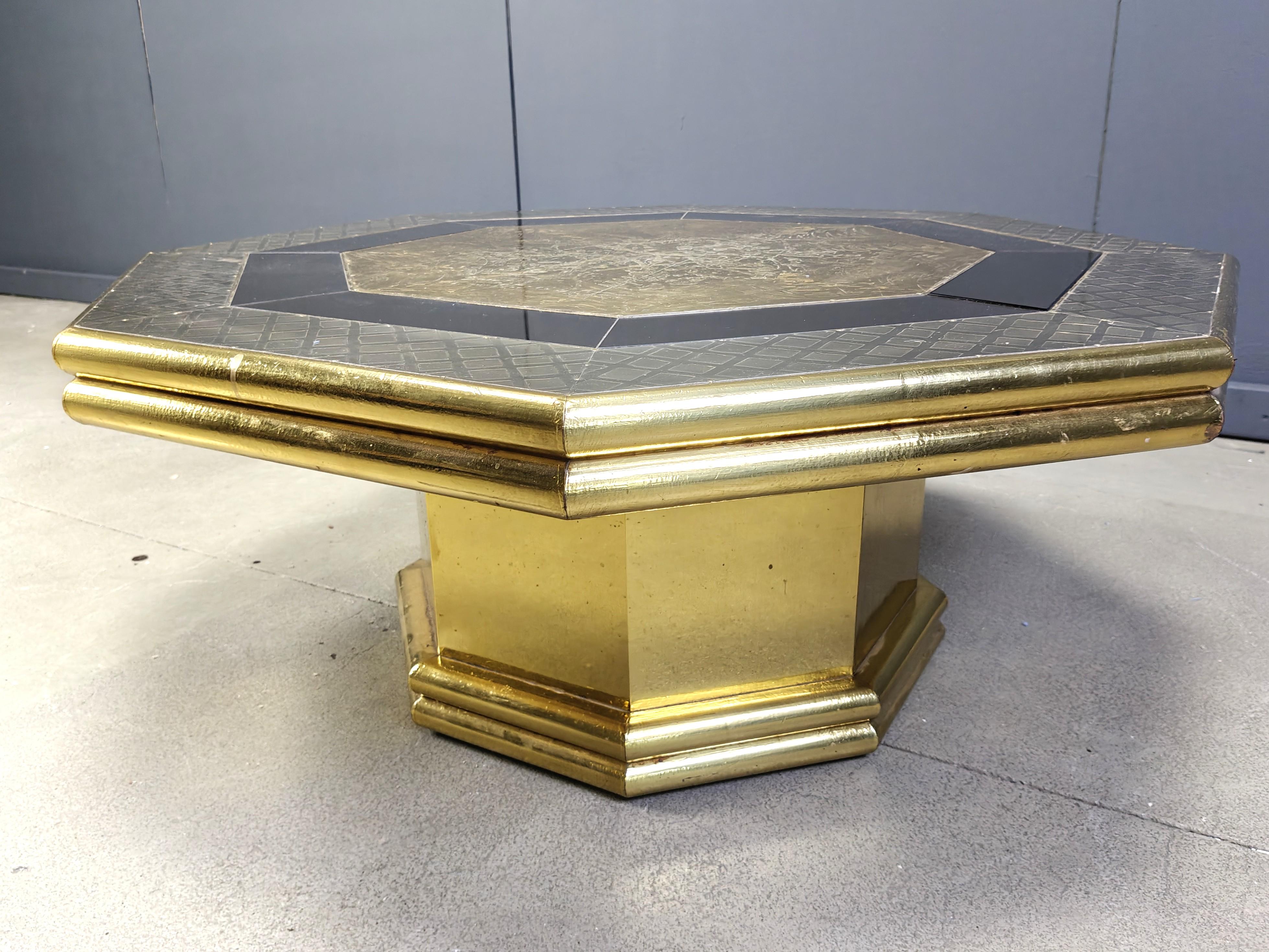 Hollywood Regency Vintage coffee table by Rodolfo Dubarry, 1970s For Sale
