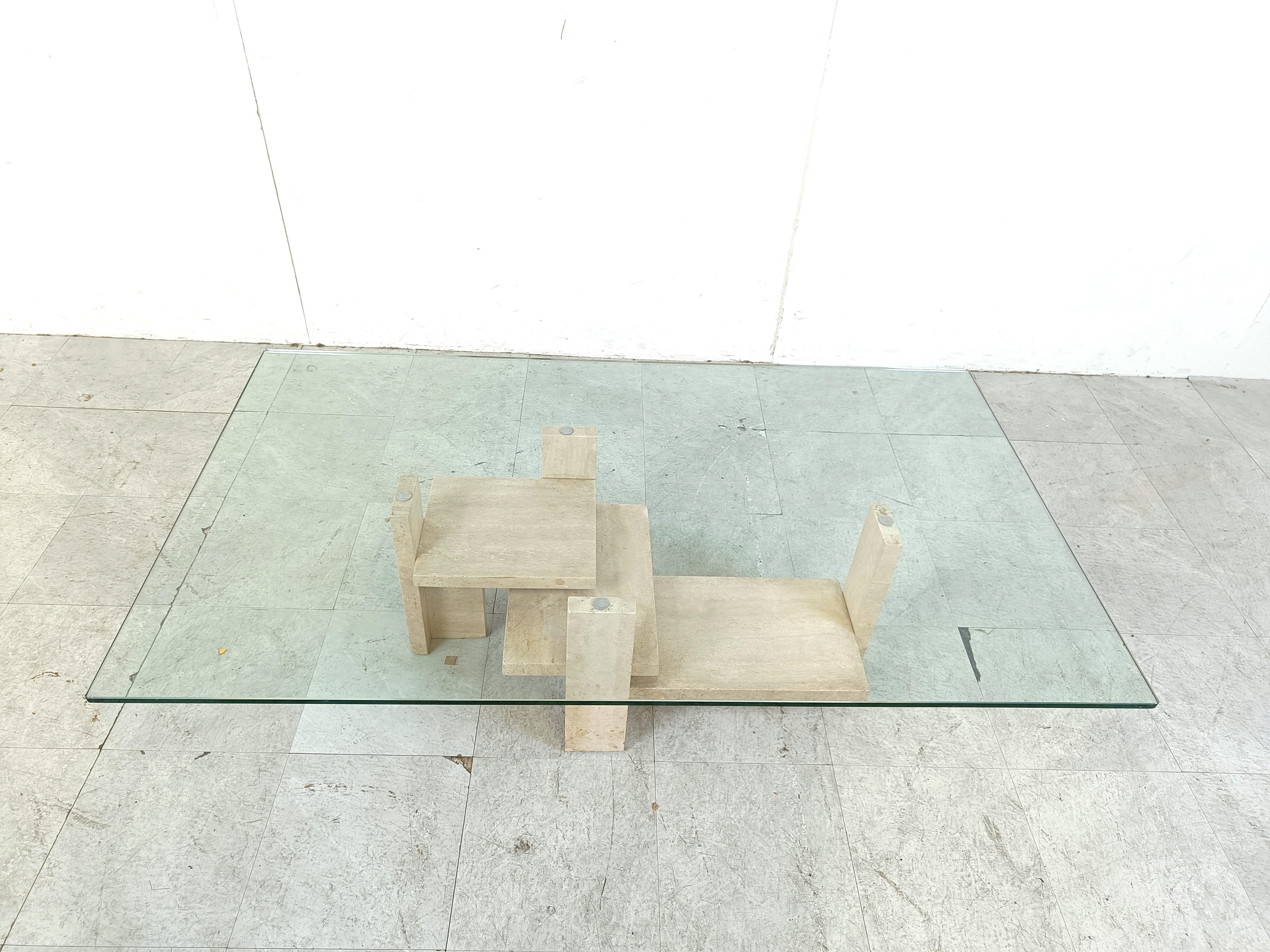 Brutalist Vintage coffee table by Willy Ballez, 1970s For Sale