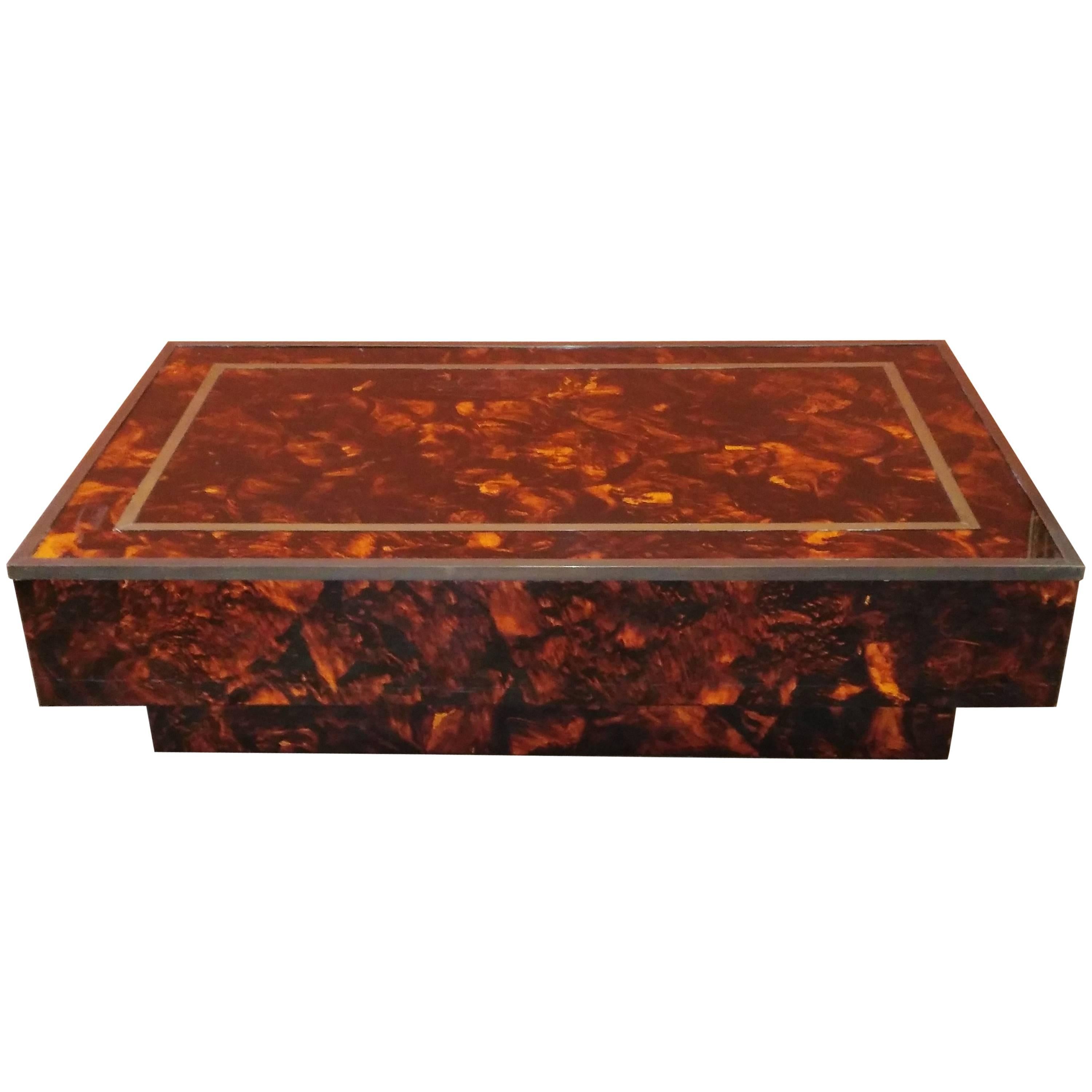 midcentury Vintage Coffee Table by Willy Rizzo For Sale