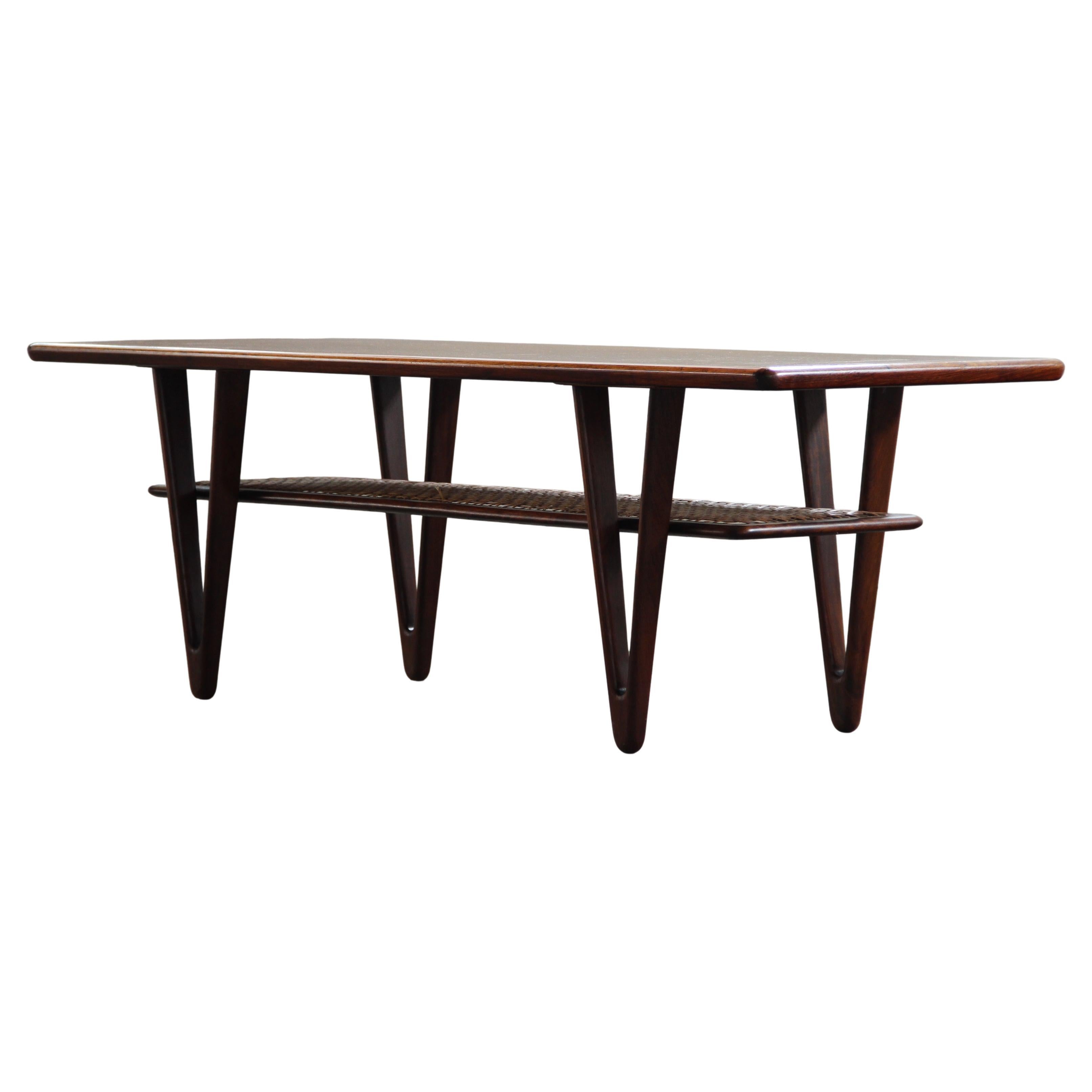 Vintage coffee table, Danish Design with V-Shaped Legs, Kurt Østervig 1950s For Sale