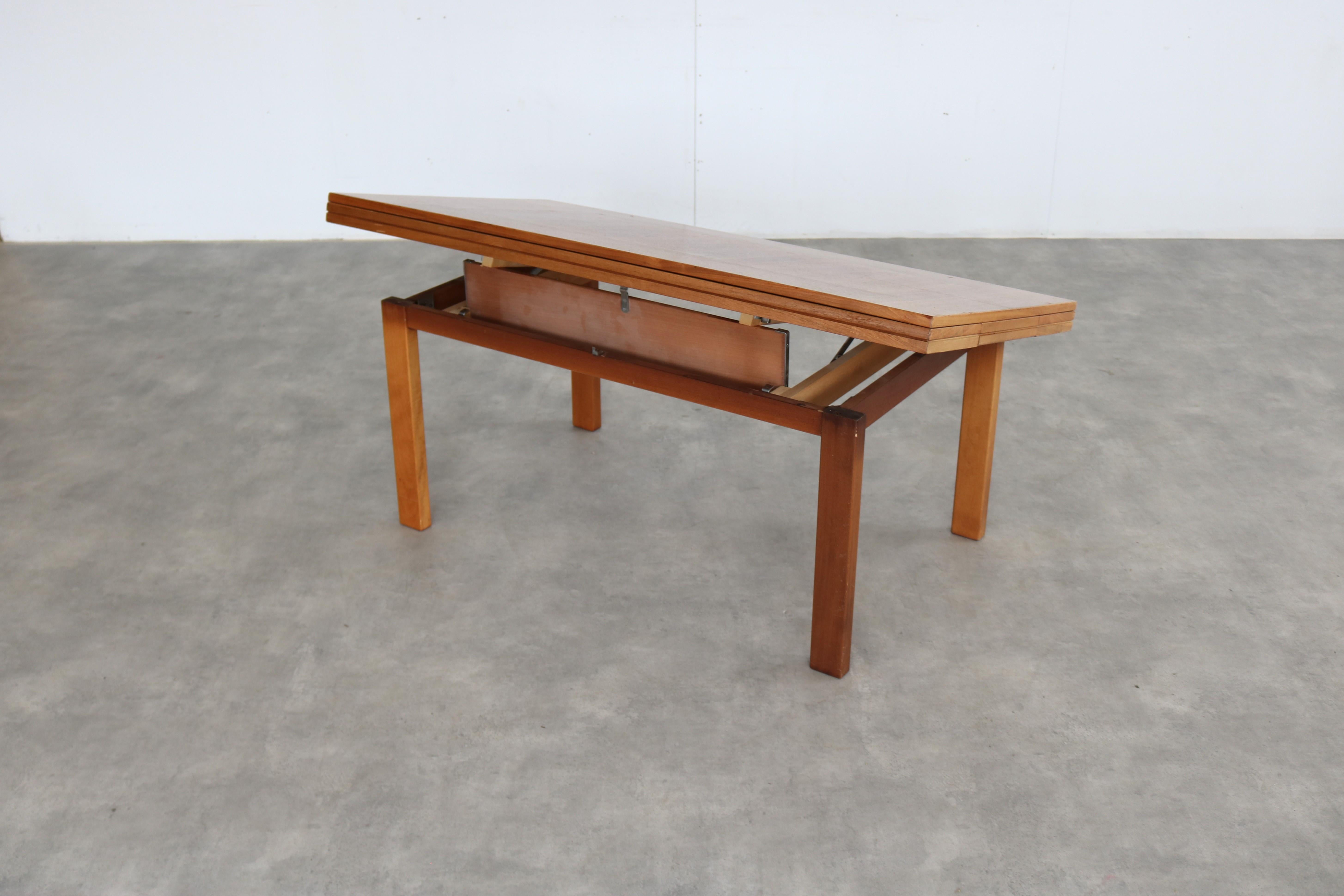 Teak tavolino vintage  tavolo da pranzo  regolabile  1960s in vendita