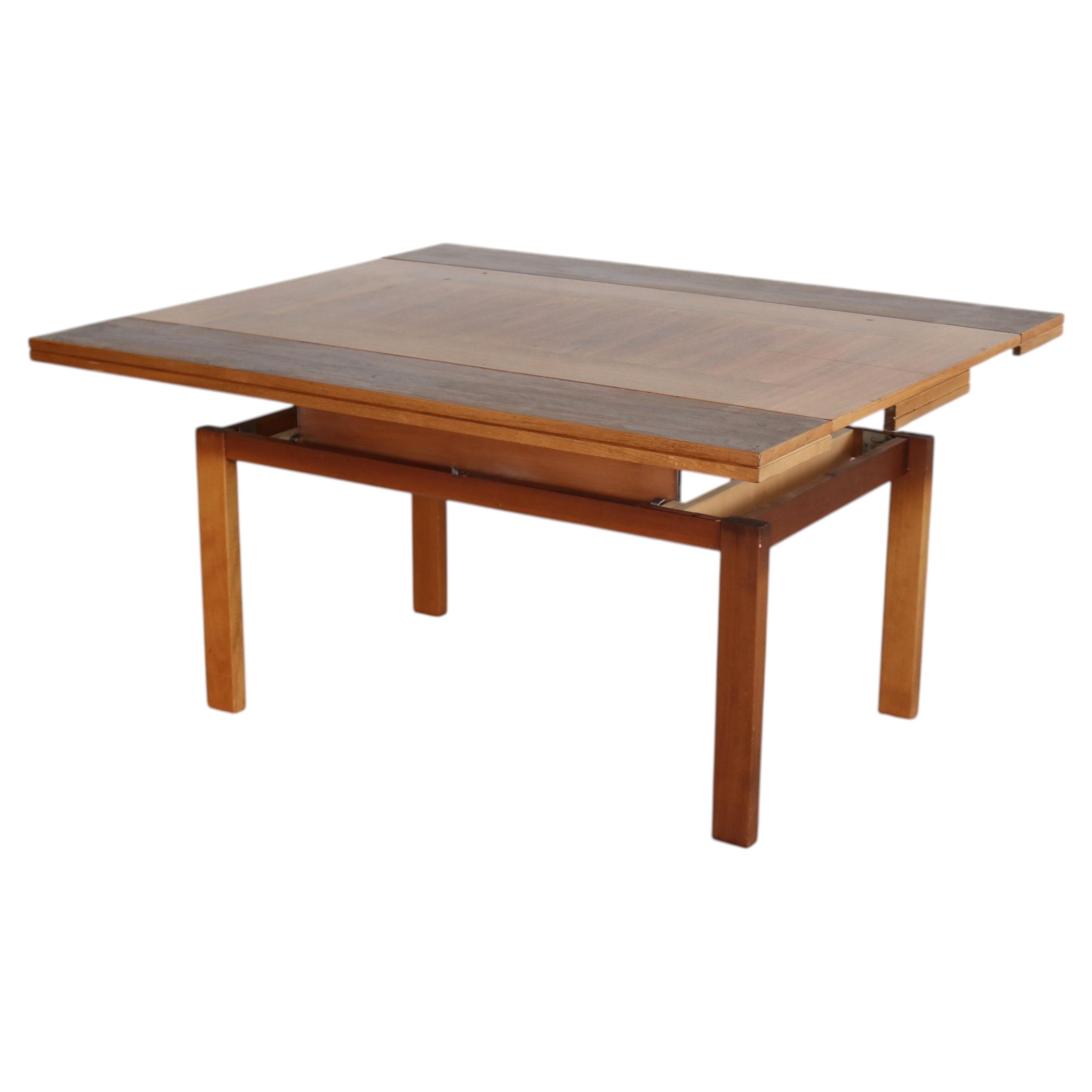Vintage Adjustable Coffee Table to Dining Table, Teak, Sweden, 1960s