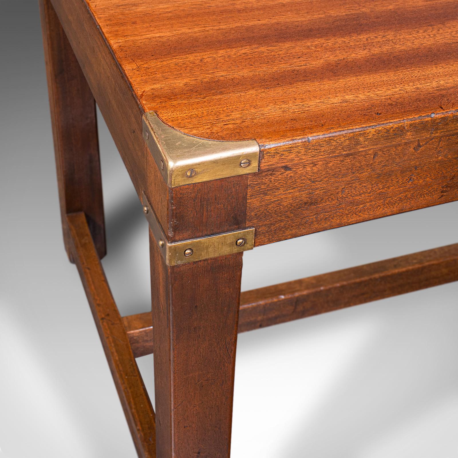 Laiton Table basse vintage, Anglais, Campaign Taste, Lounge, Centre, Art Deco, C.1930 en vente