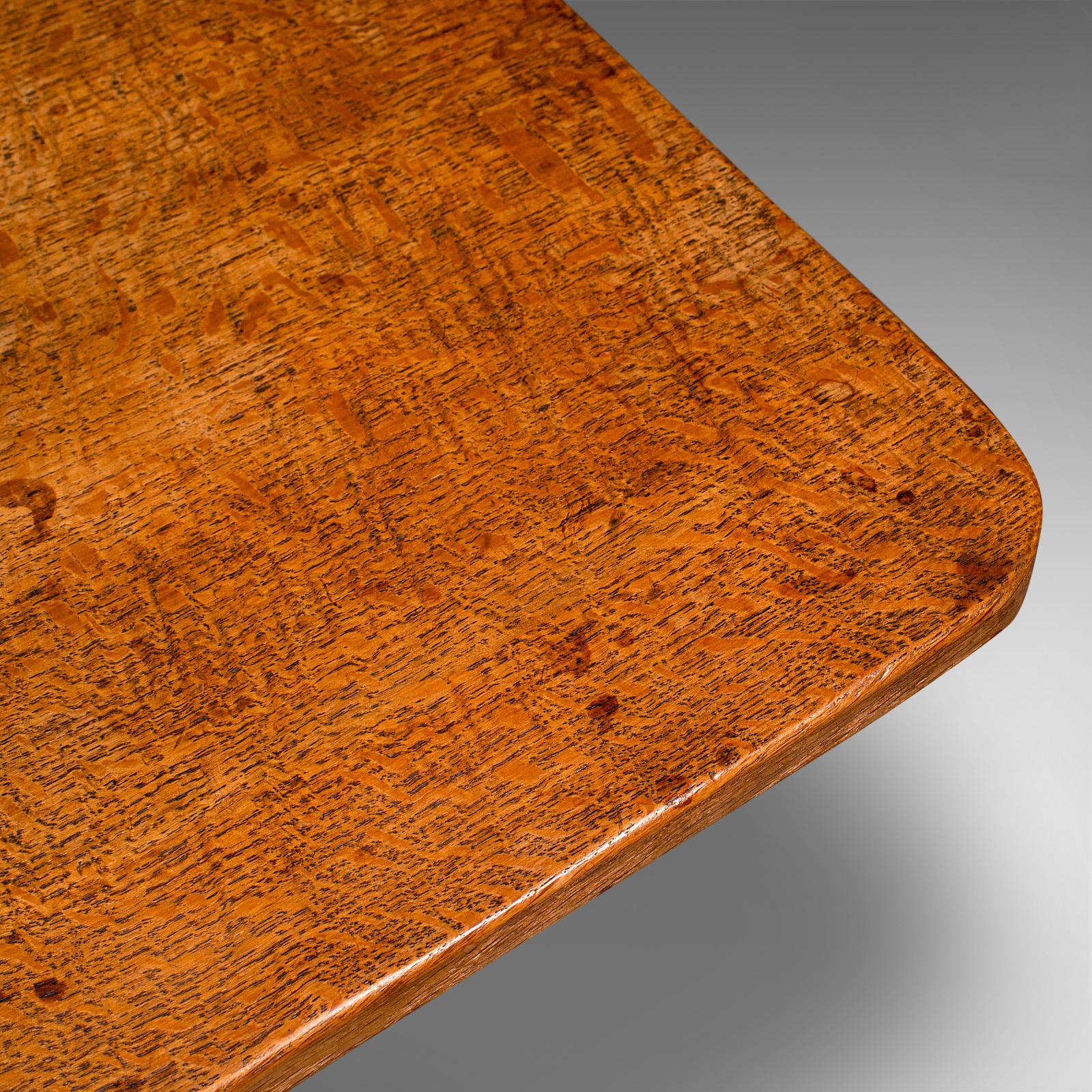 Vintage Coffee Table, English Oak, Cotswold School, After Mouseman, 20th Century For Sale 3