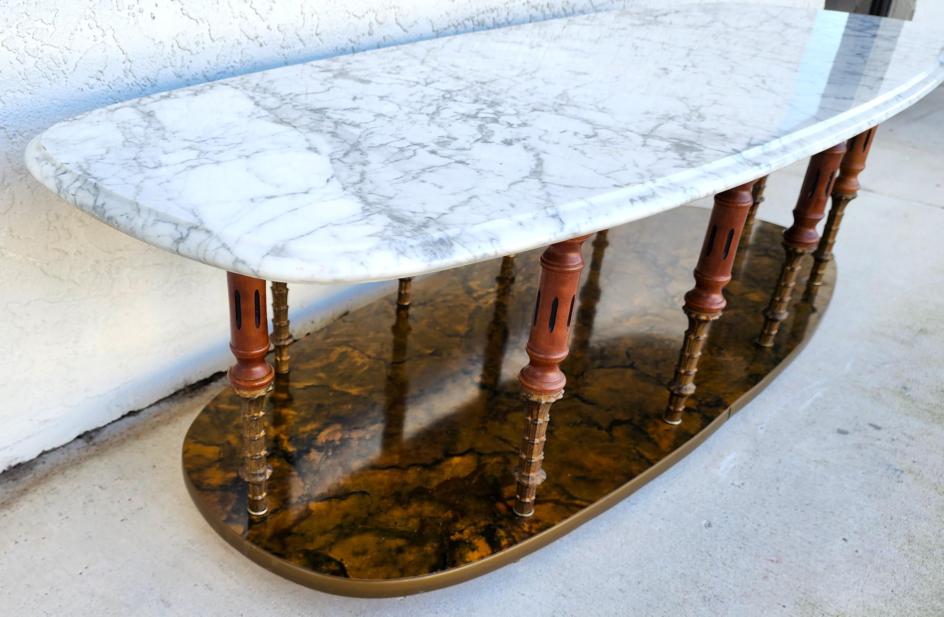 Vintage Coffee Table Italian Marble For Sale 6