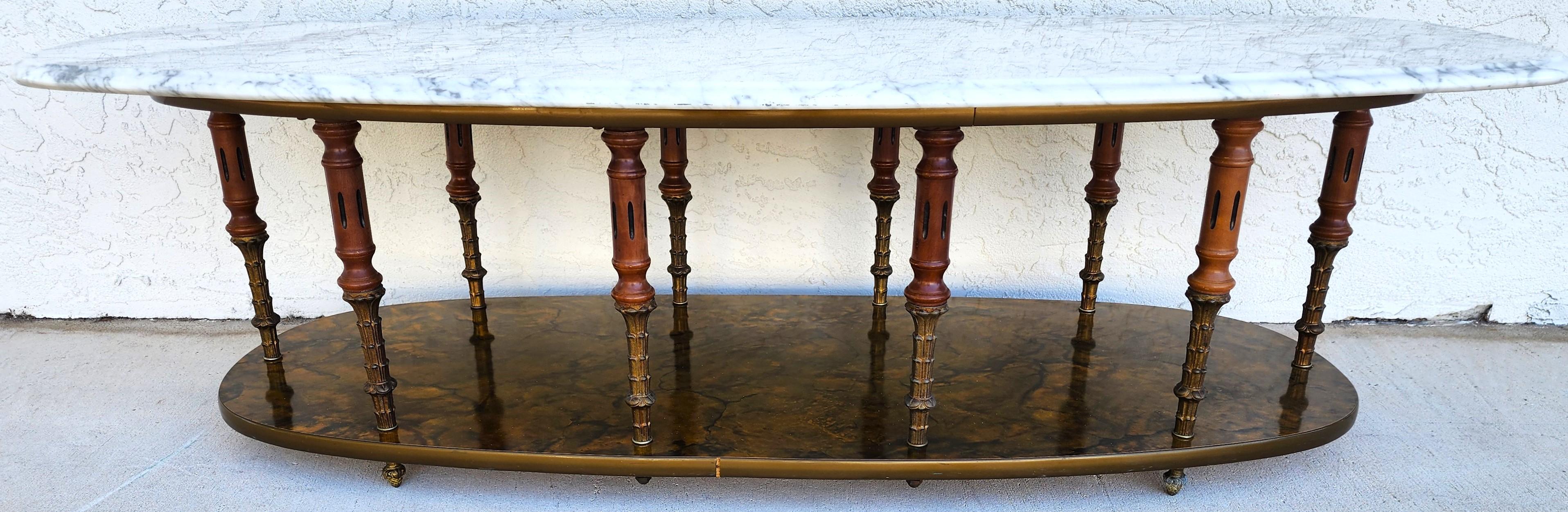 Vintage Coffee Table Italian Marble In Good Condition For Sale In Lake Worth, FL
