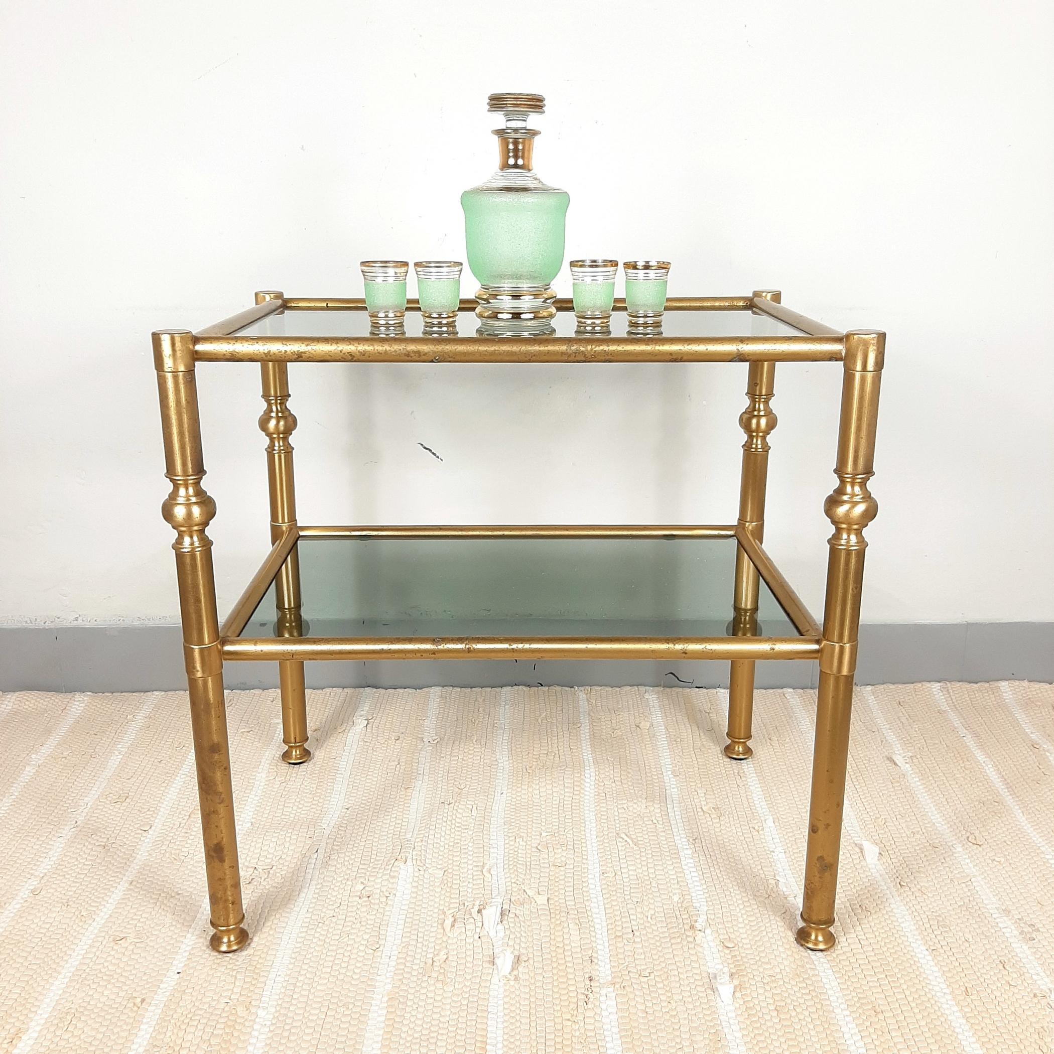 Brass Vintage coffee table Italy '70s  For Sale