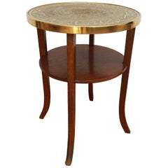 Vintage Coffee Table, Oakwood, Copper Top, 1950s