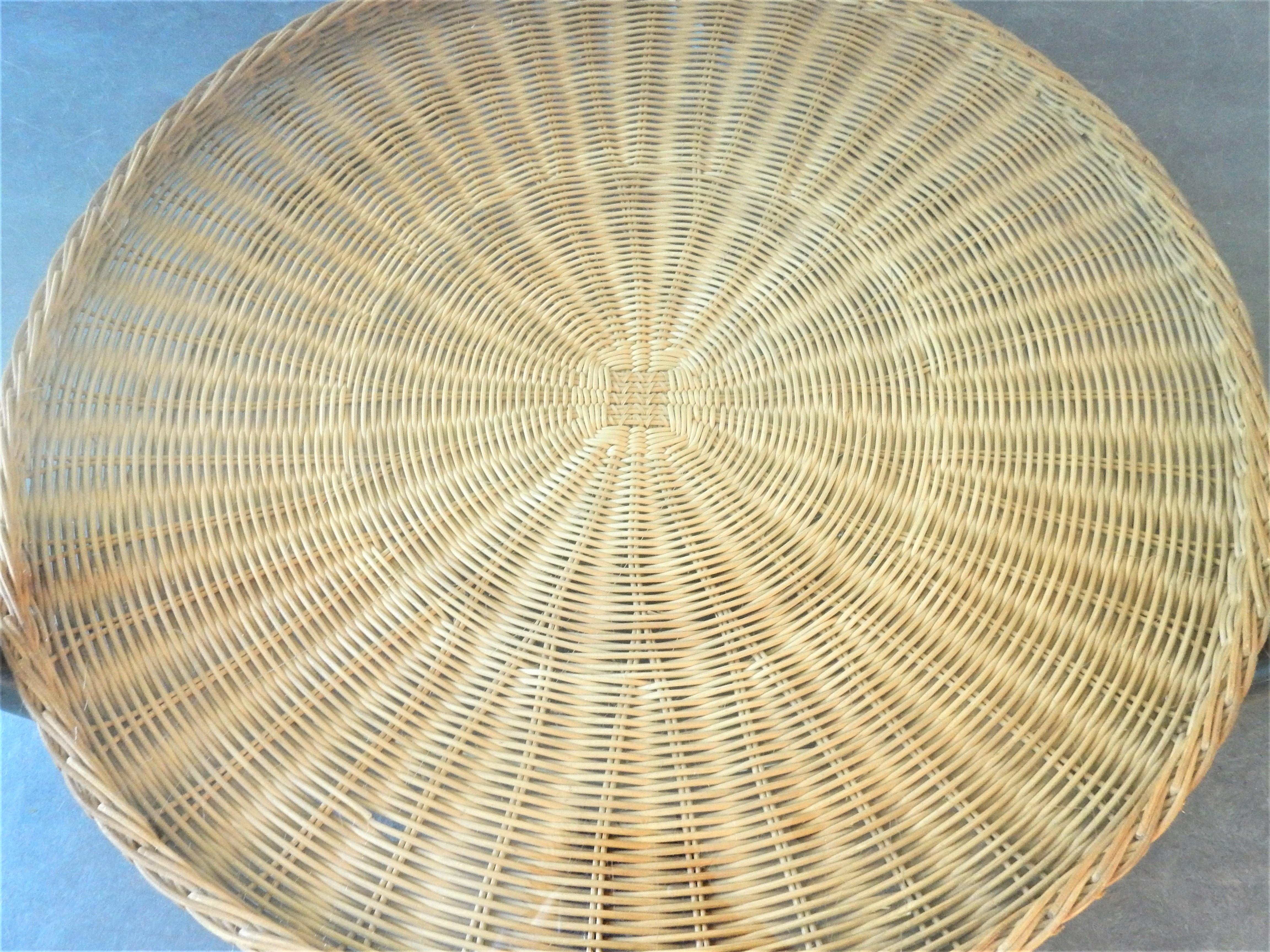 wicker coffee table with glass top