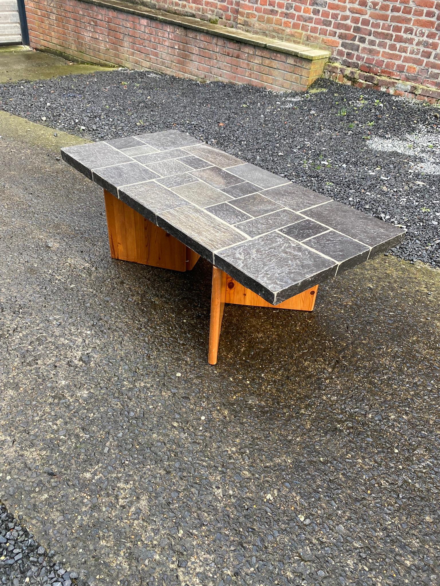 vintage slate top coffee table