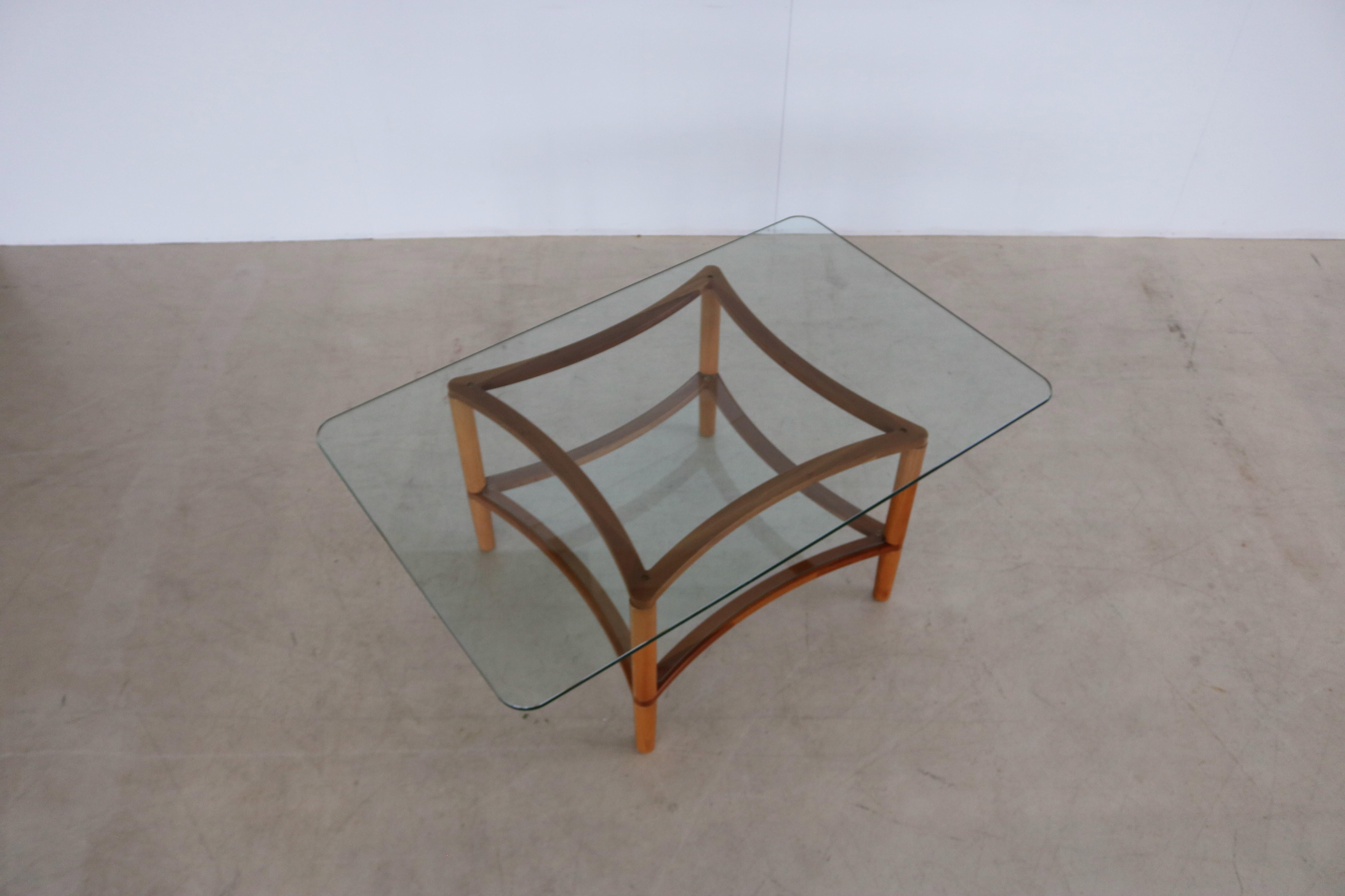 vintage coffee table  table  glass  70s  Danish For Sale 2