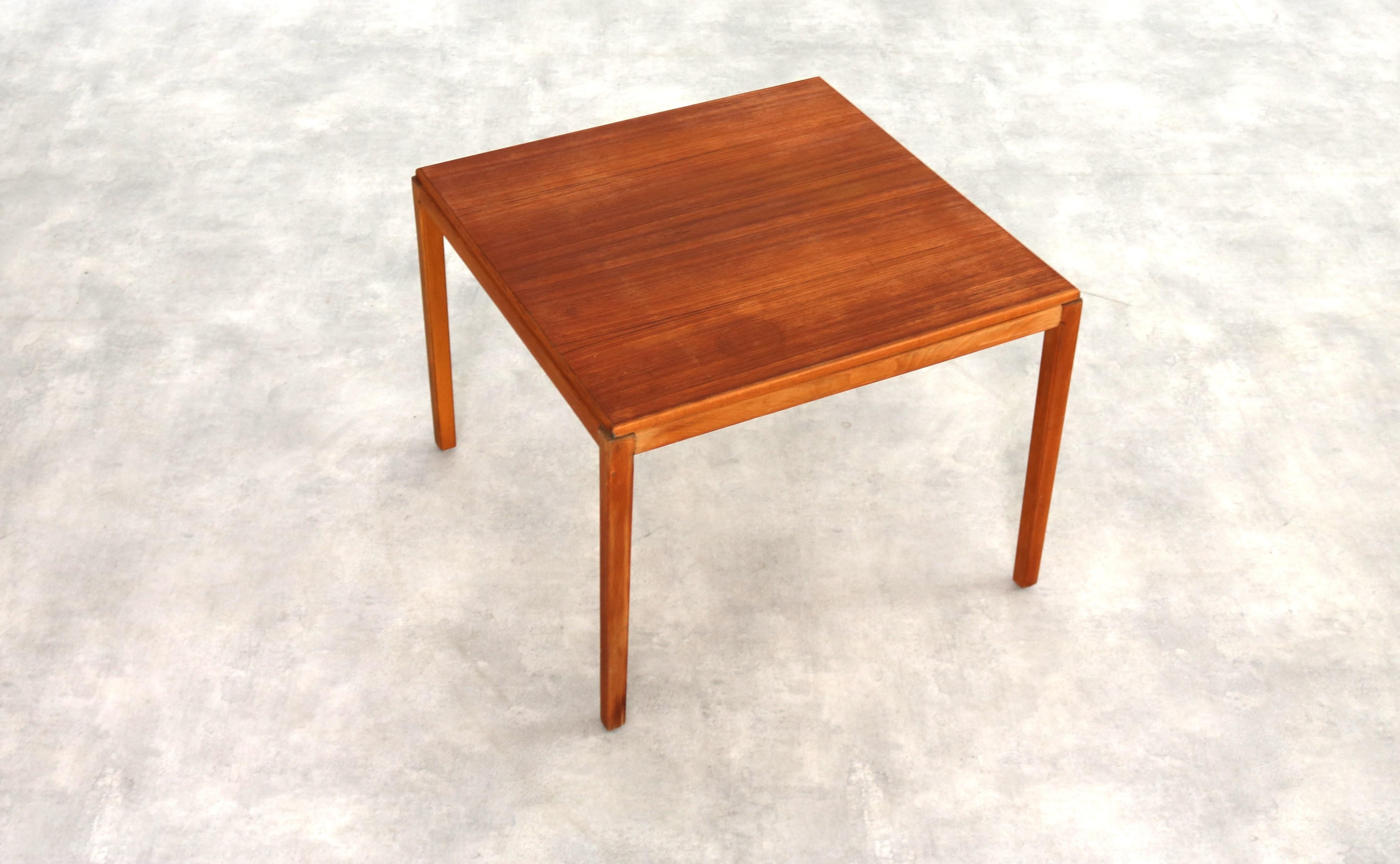table basse vintage  tableau  teck  60's en vente 1