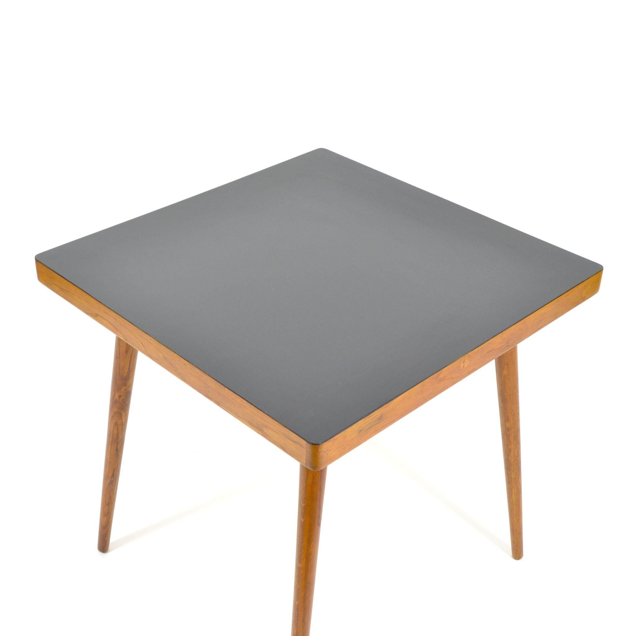 Mid-Century Modern Vintage Coffee Table with Black Varnished Desk, 1970s For Sale