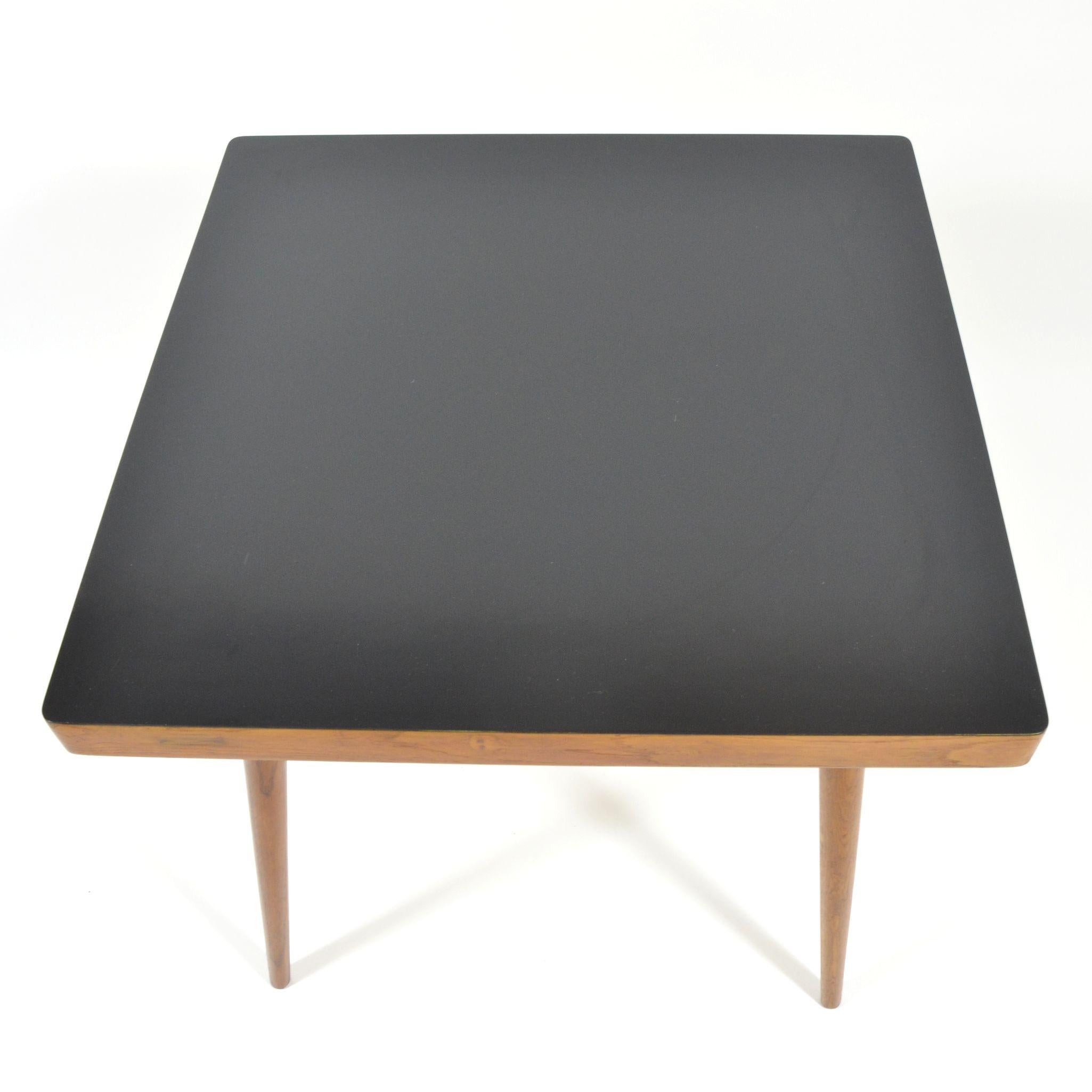 Formica Vintage Coffee Table with Black Varnished Desk, 1970s For Sale