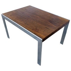 Vintage Coffee Table with Chrome Base by Milo Baughman