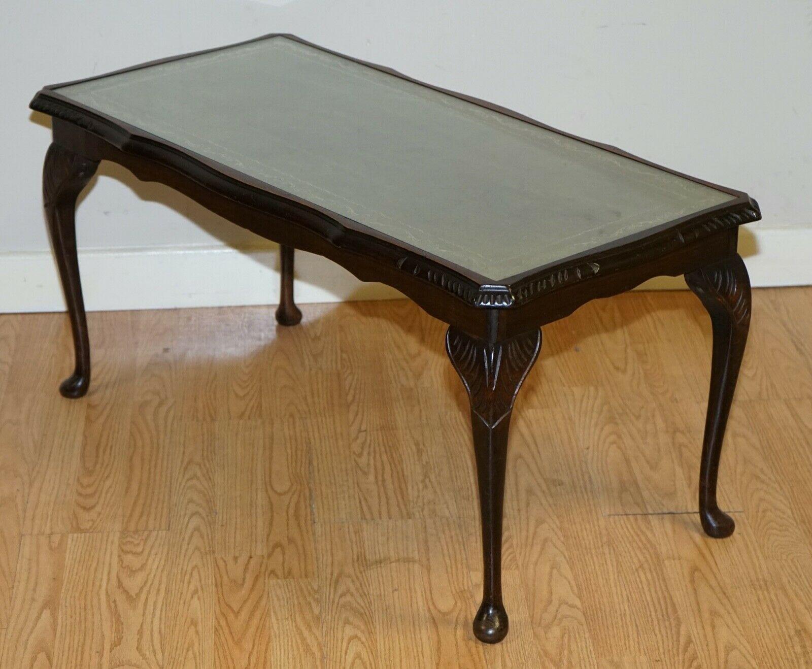 leather top coffee table vintage