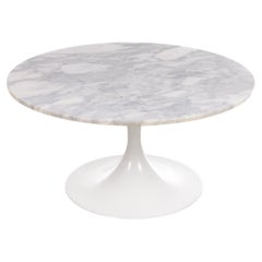 Vintage Coffee table with marble top and aluminum base, 1960