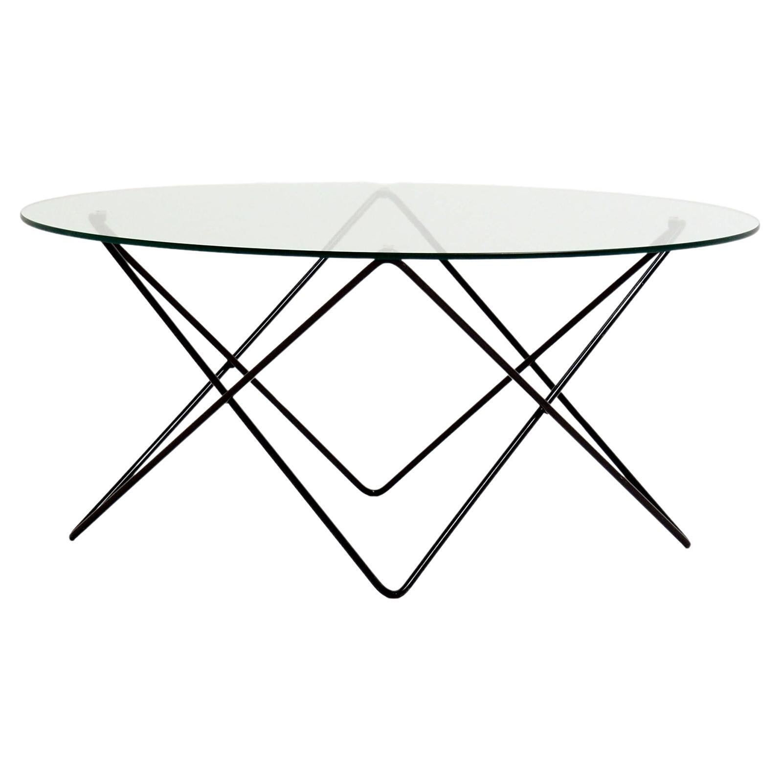 Midcentury Glass Top Coffee Table with Classical Gilt Metal Frame For