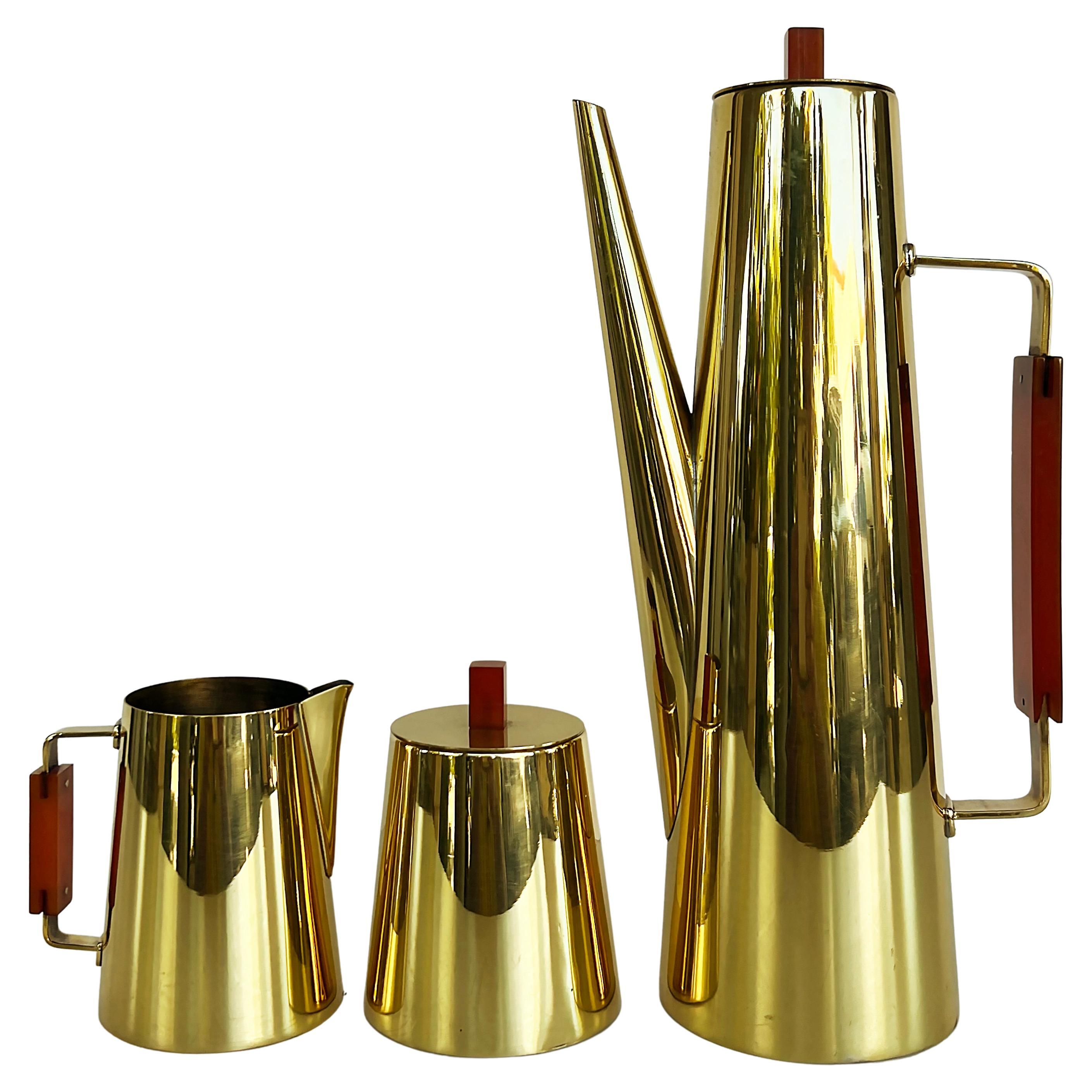 Deco Style Brass Tea Service at 1stDibs